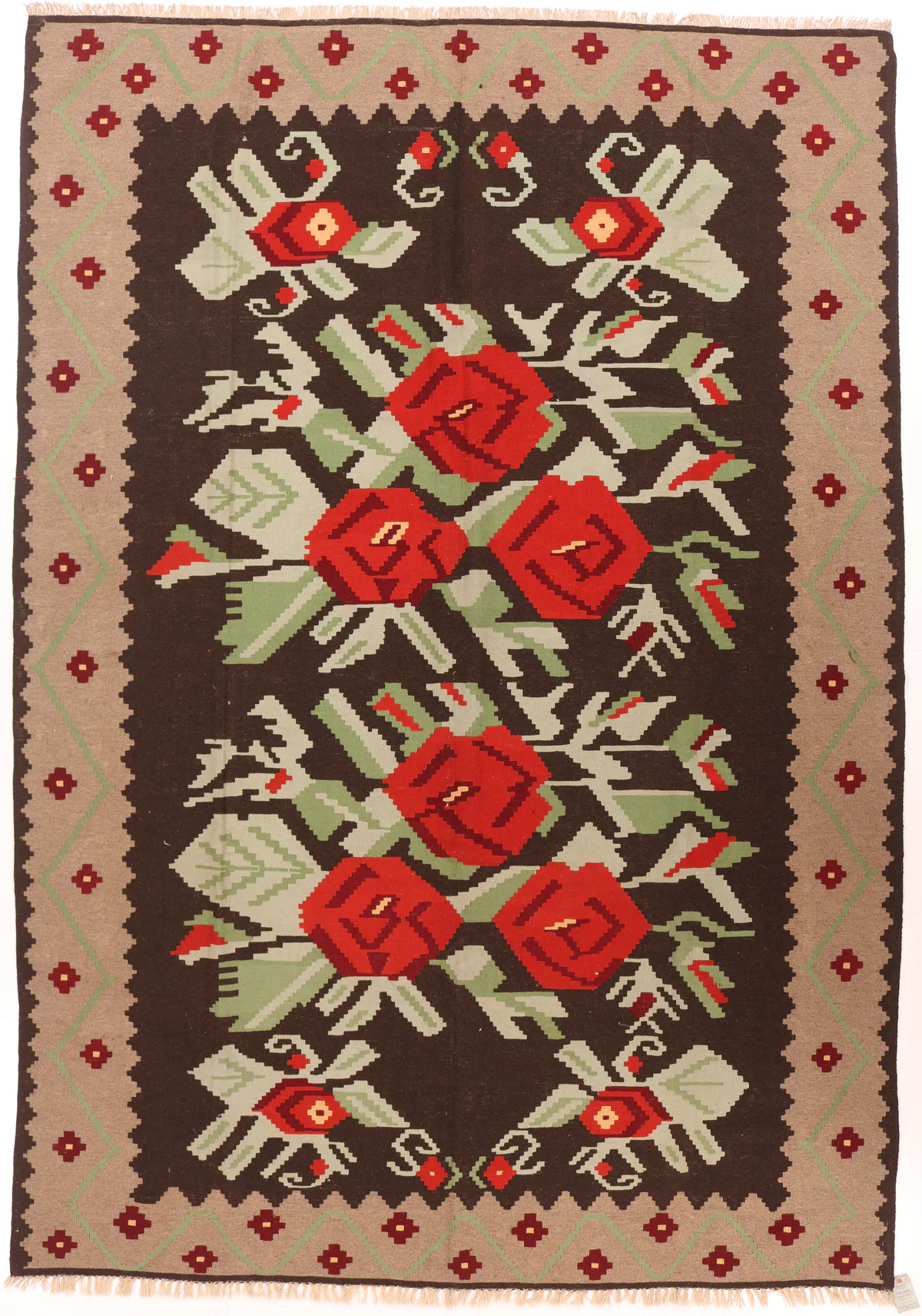 Karabagh Kilim in Rose floral pattern, 342 × 235 cm