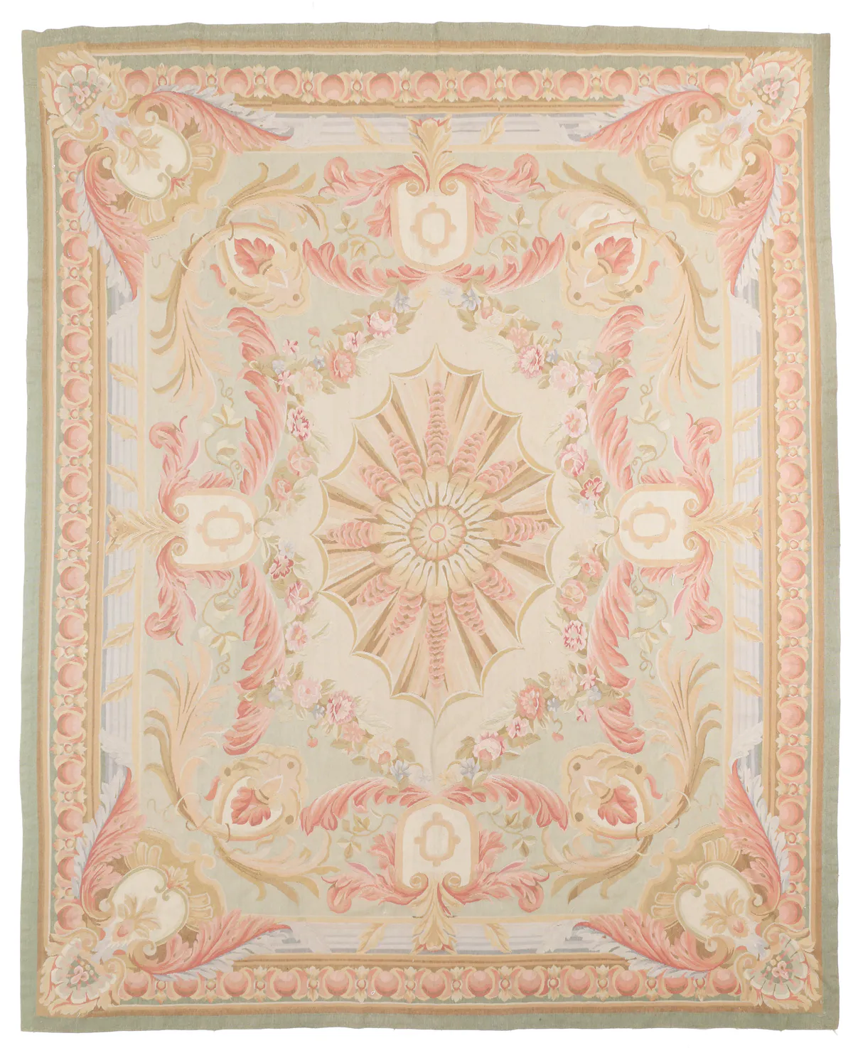 Aubusson Pastel Medallion Rug, 300 × 240 cm