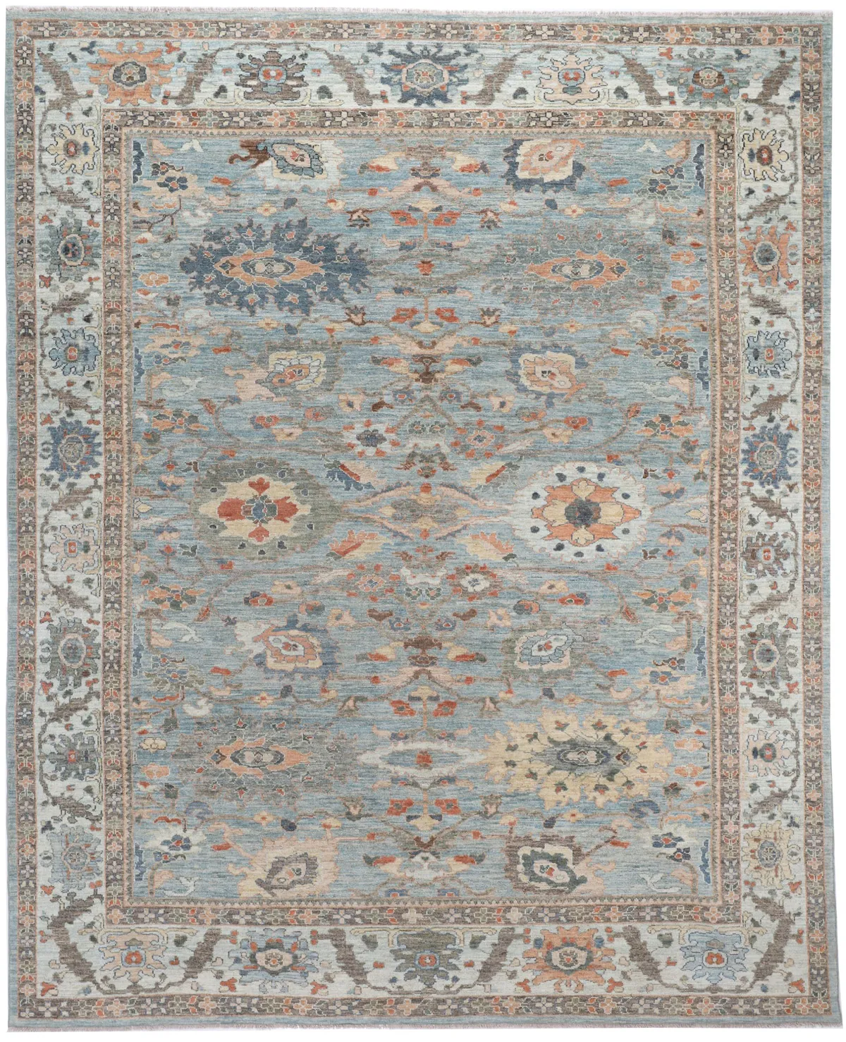 Persian Sultanabad Rug Light Blue, 392 × 306 cm
