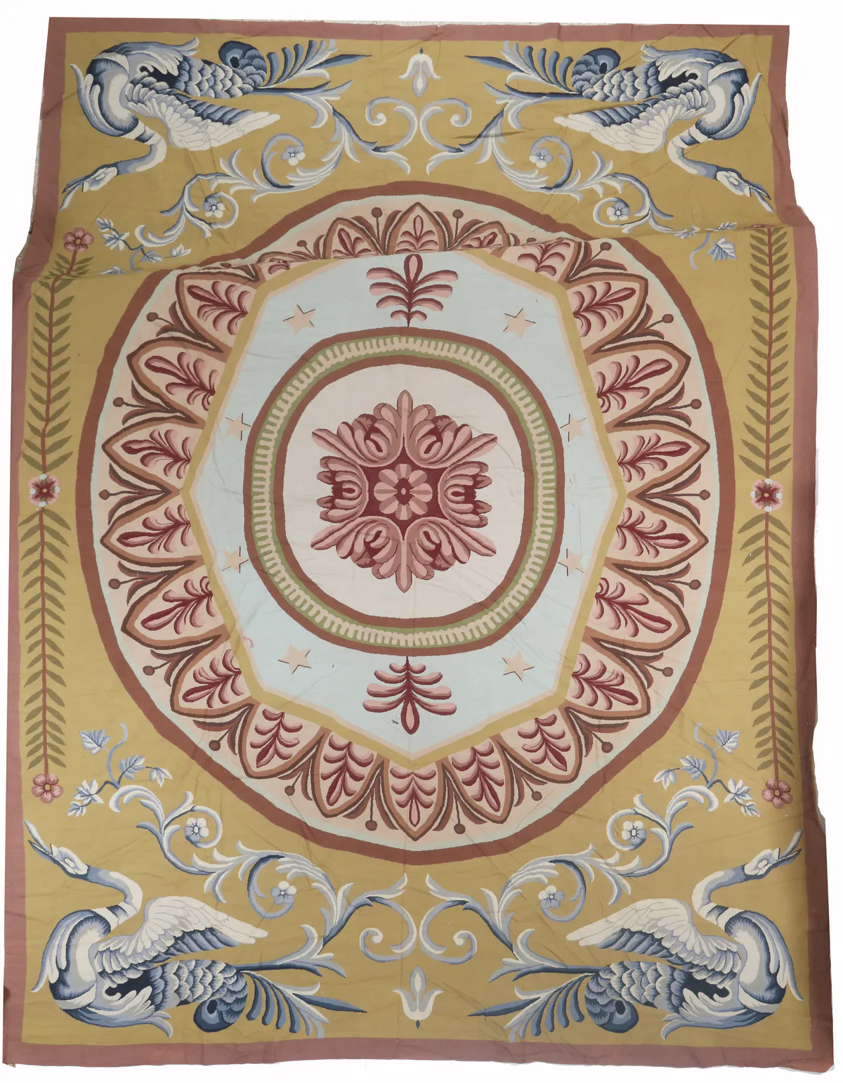 Faded Yellow Needlepoint Rug, 535 × 360 cm