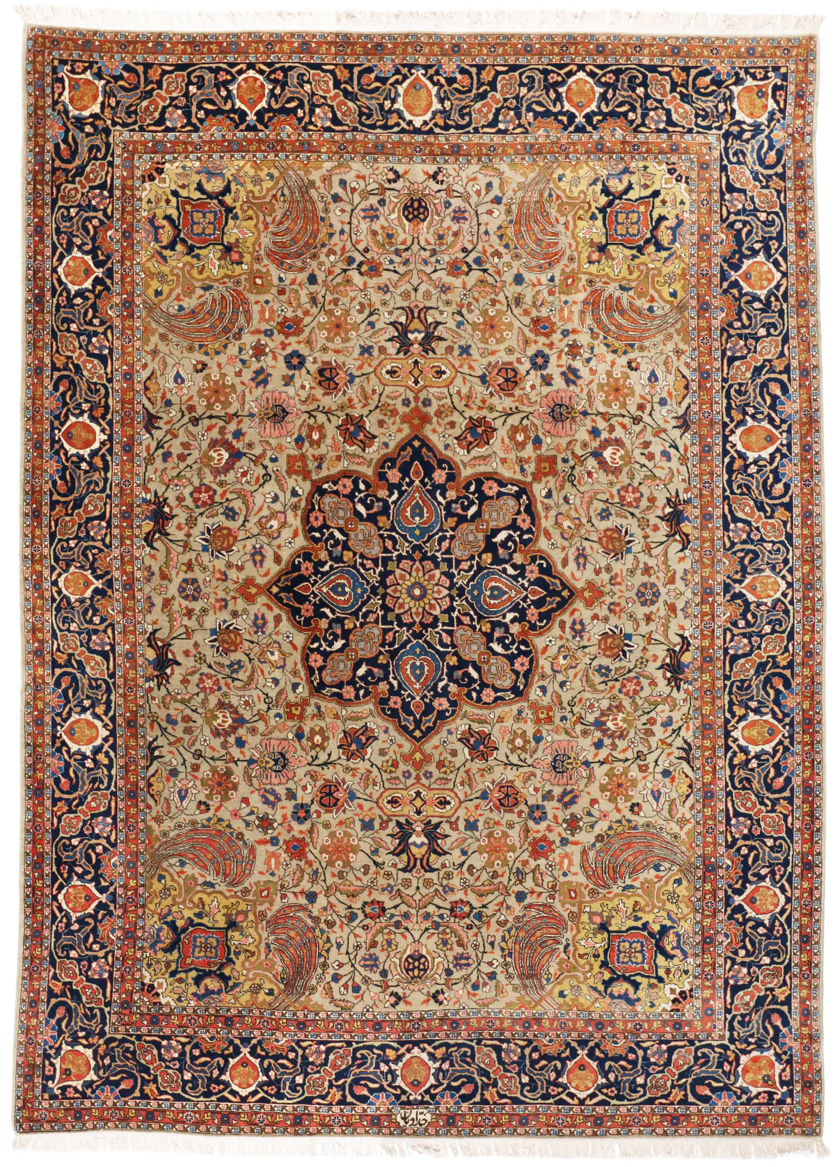 Persian Tabriz Signed Hadadian, 360 × 250 cm