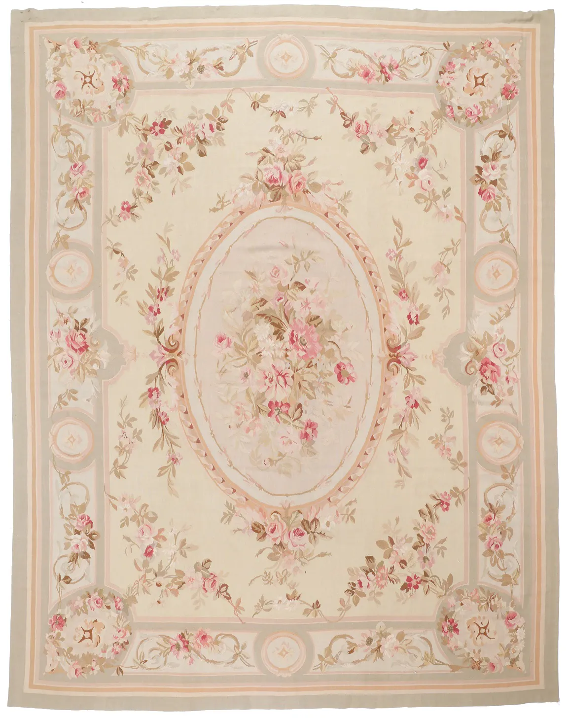 Aubusson Floral Design Rug, 390 × 295 cm