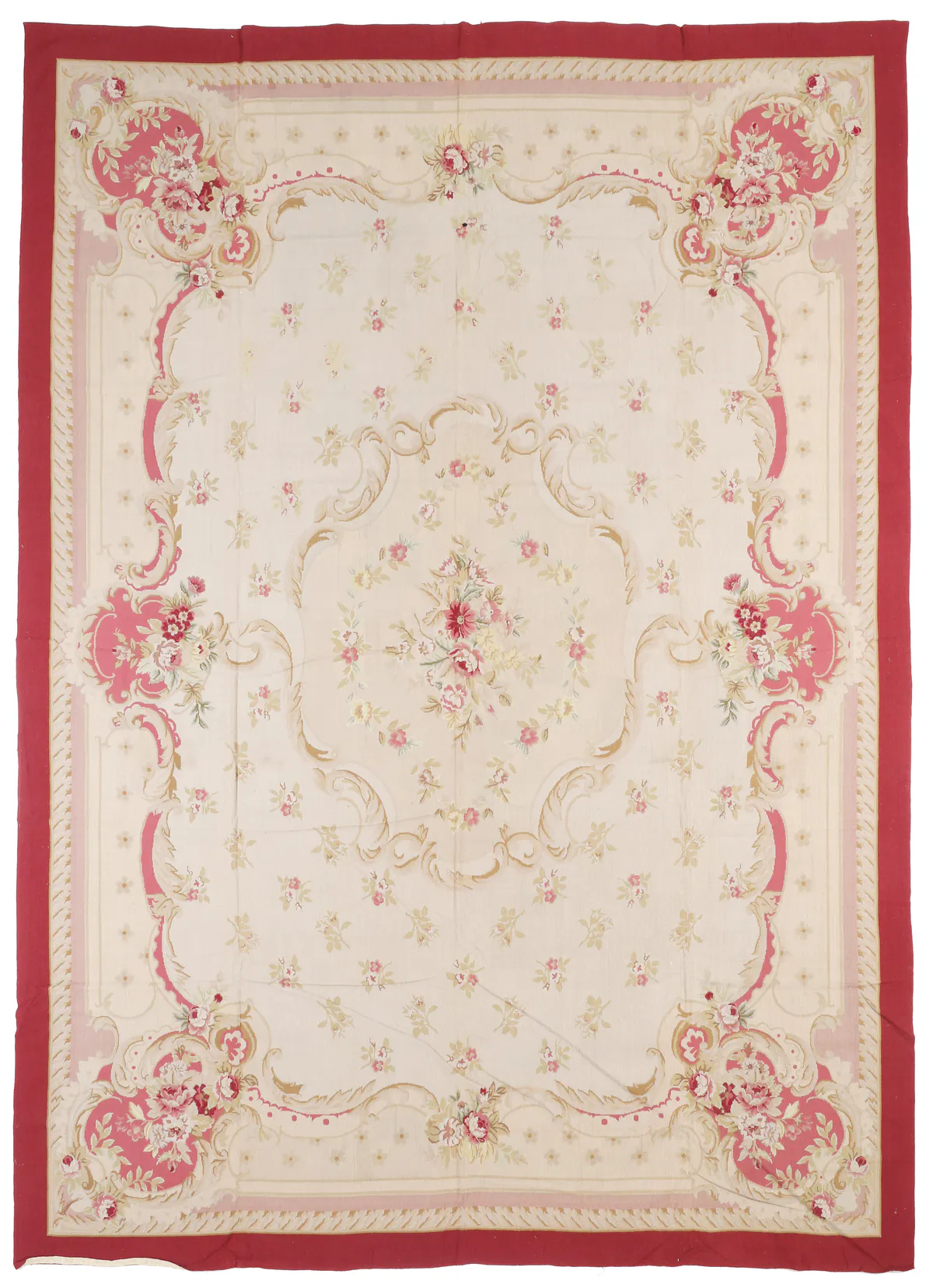Pink Needlepoint Rug in, 366 × 269 cm