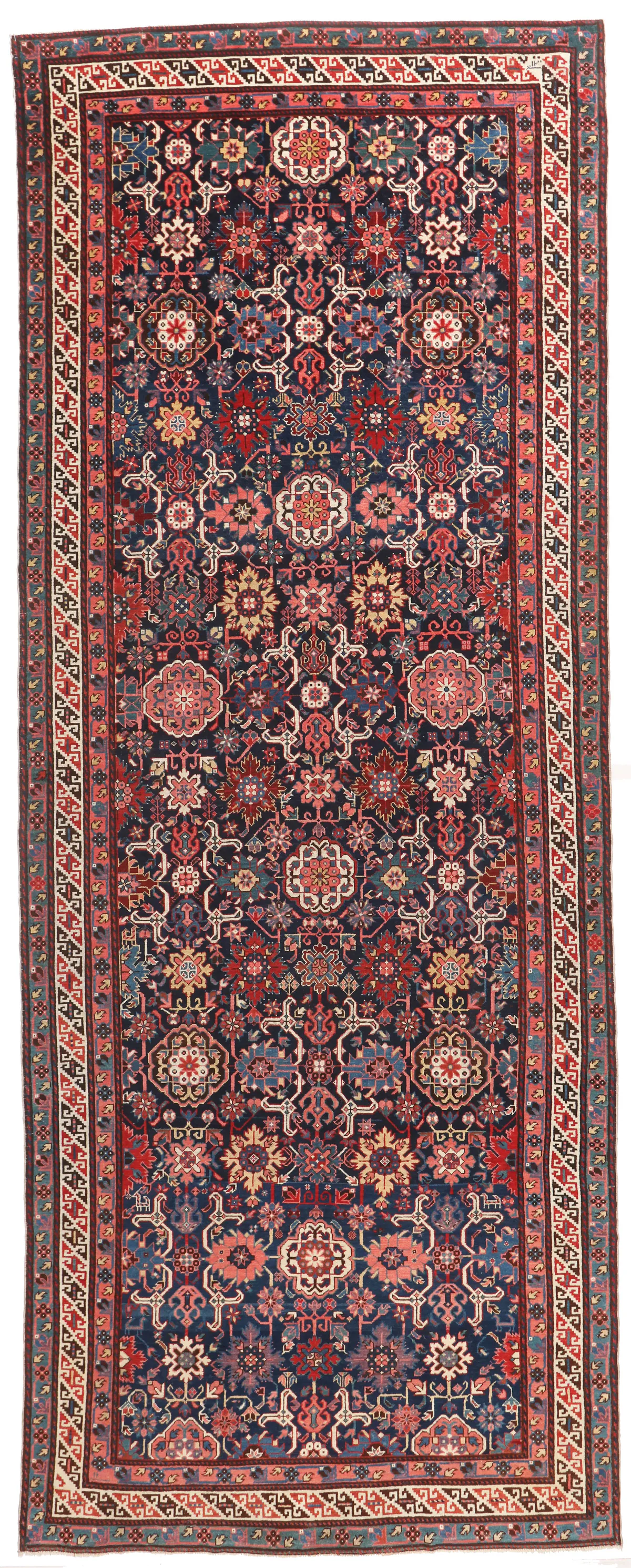 Antique Azerbaijan Rug – circa 1870, 467 × 181 cm