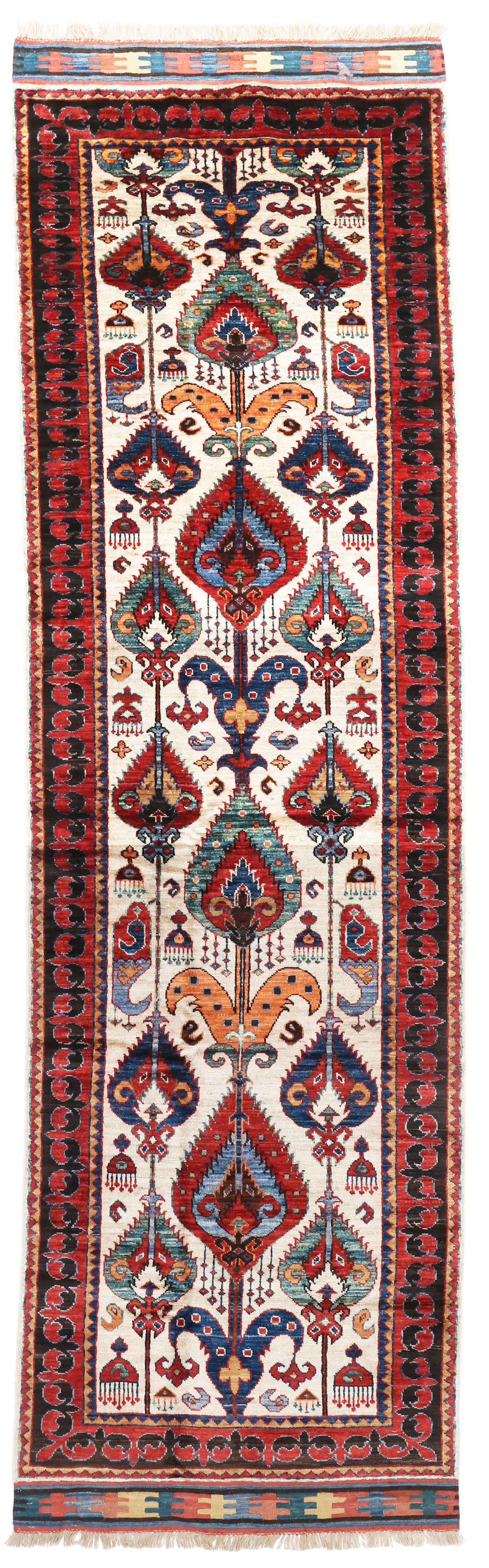 Fine Shirvan Design Runner – Beige, 282 × 86 cm