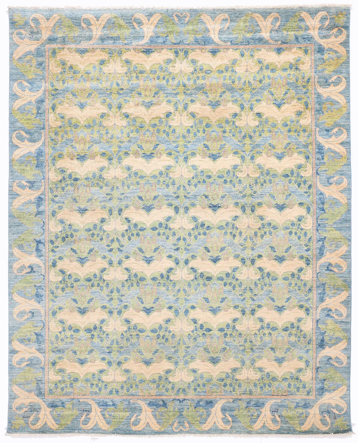 Arts & Crafts in Green & Blue – 9'8 X 8'1, 298 × 246 cm