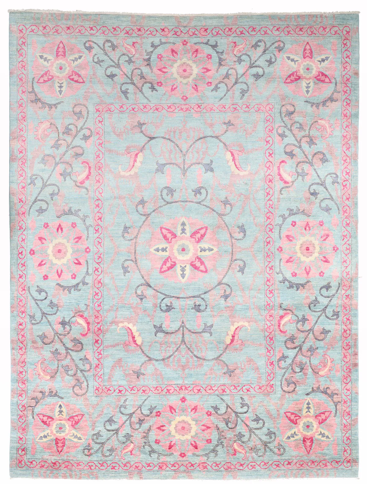 Blue Arts & Crafts Rug – 12 x 8'7, 366 × 268 cm