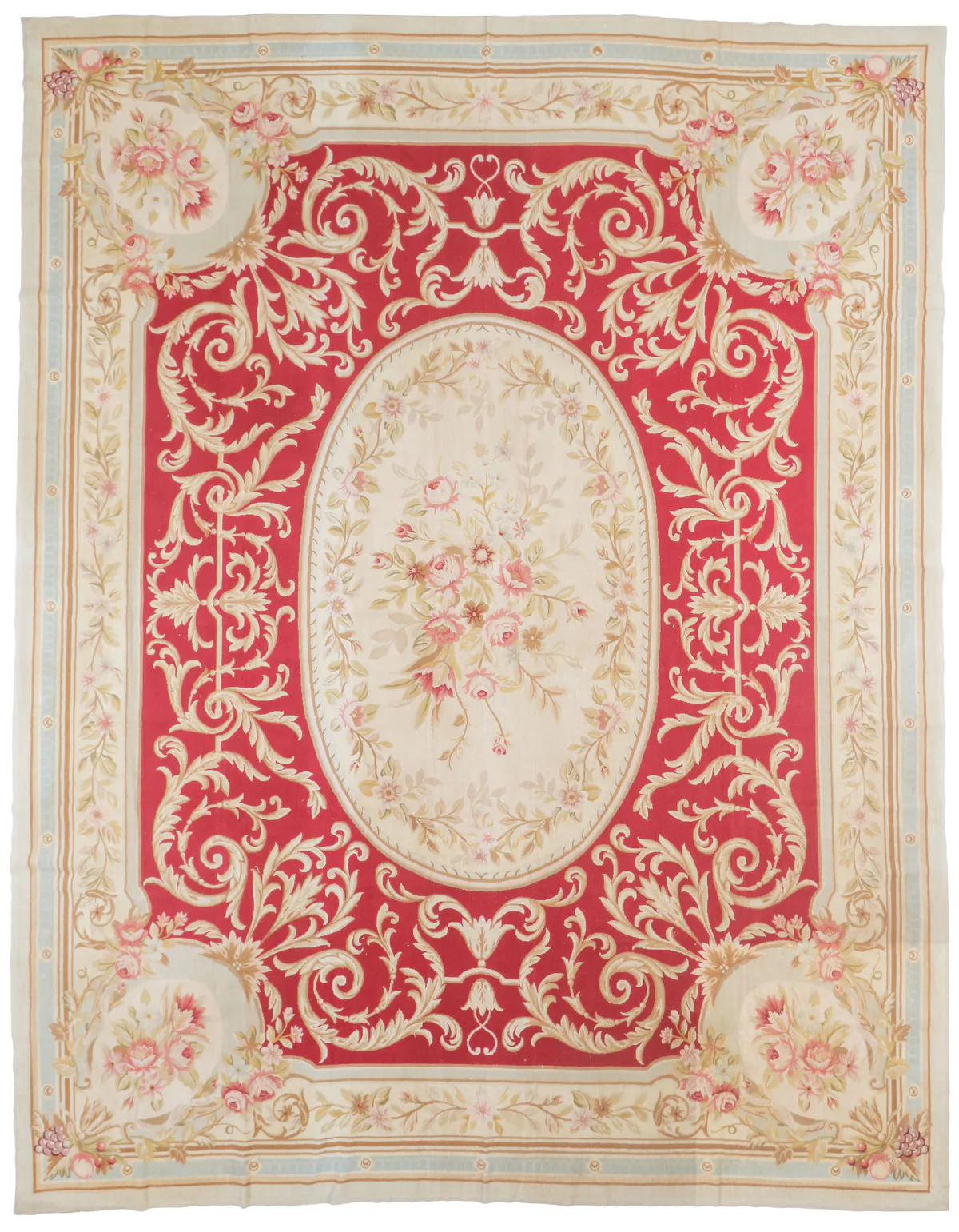 Red Needlepoint Rug in, 432 × 344 cm