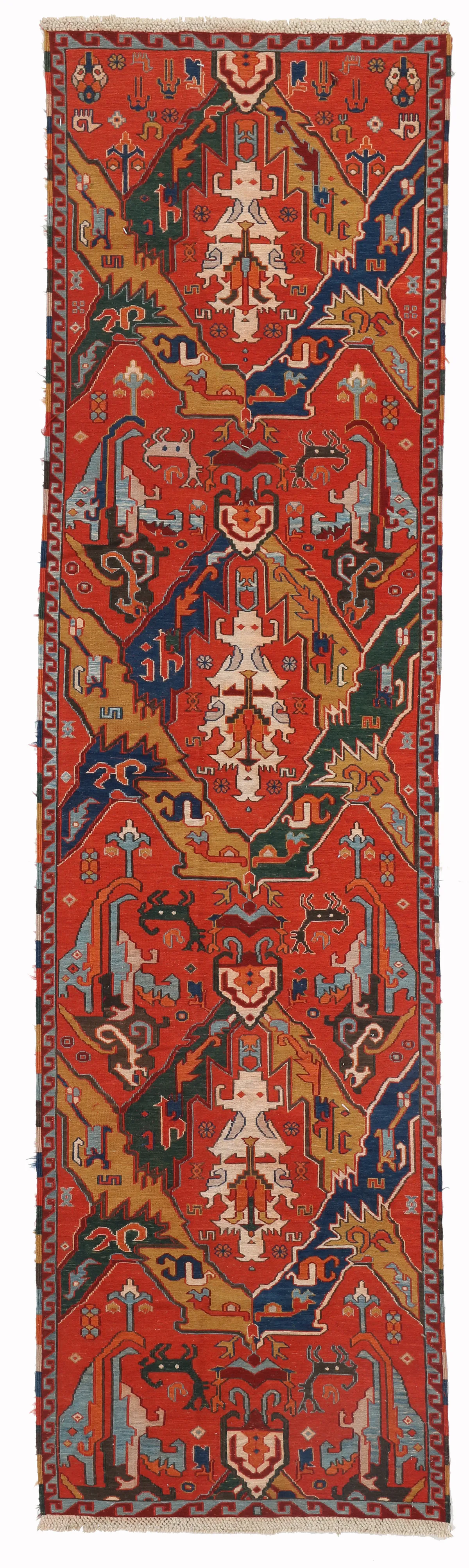Sumak / Soumak Design Kilim Runner, 312 × 78 cm