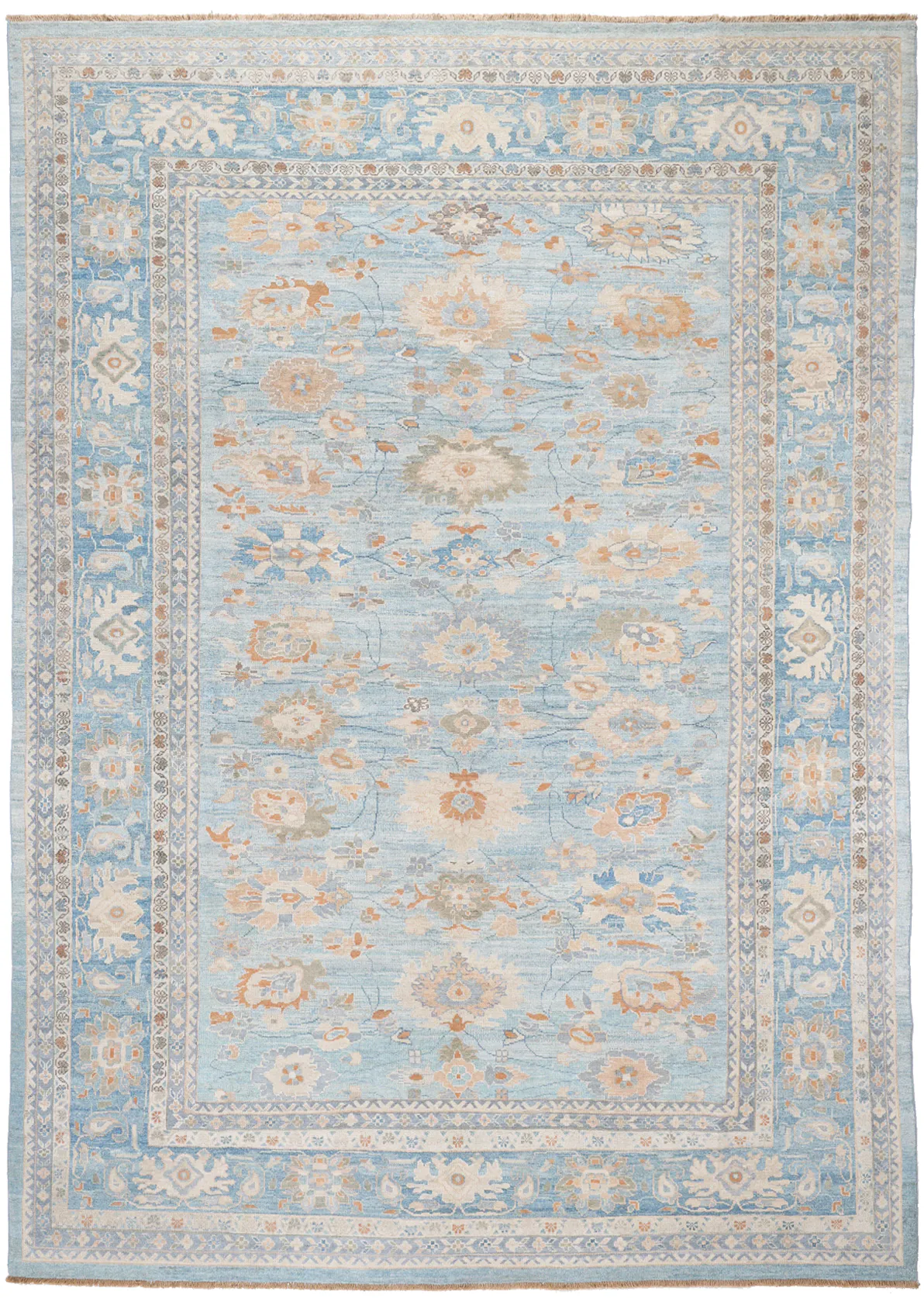 Blue Persian Sultanabad Rug in 13.7 x 9.8, 420 × 300 cm