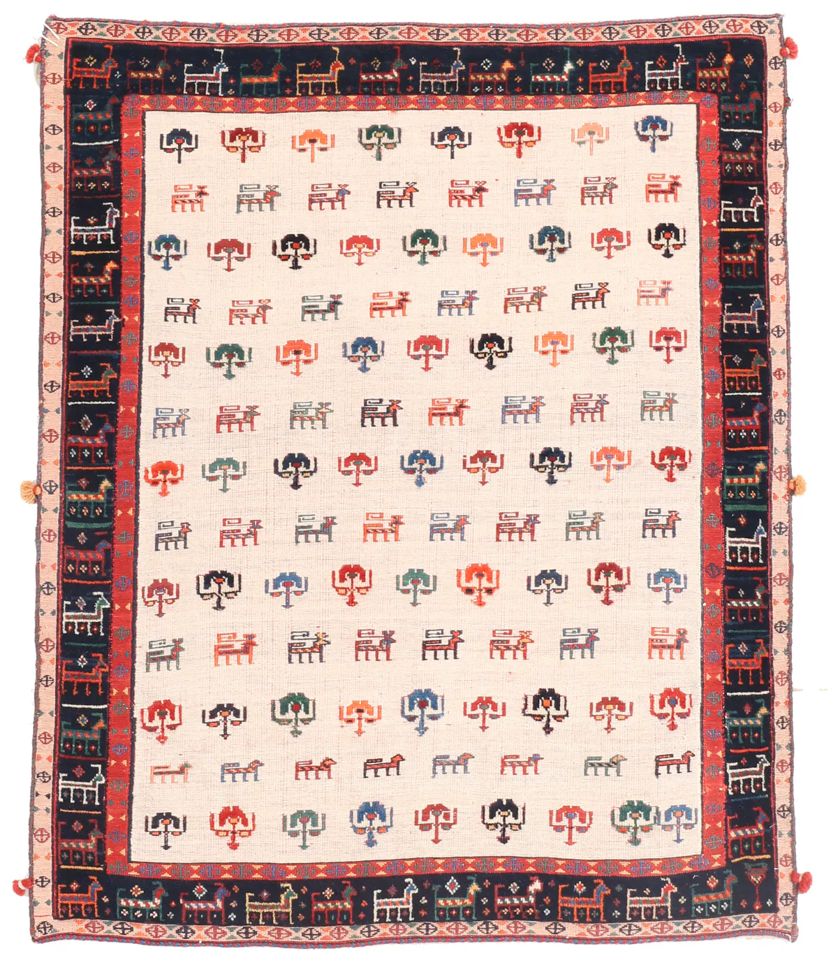 Suzani Kashgai Rug, 137 × 112 cm
