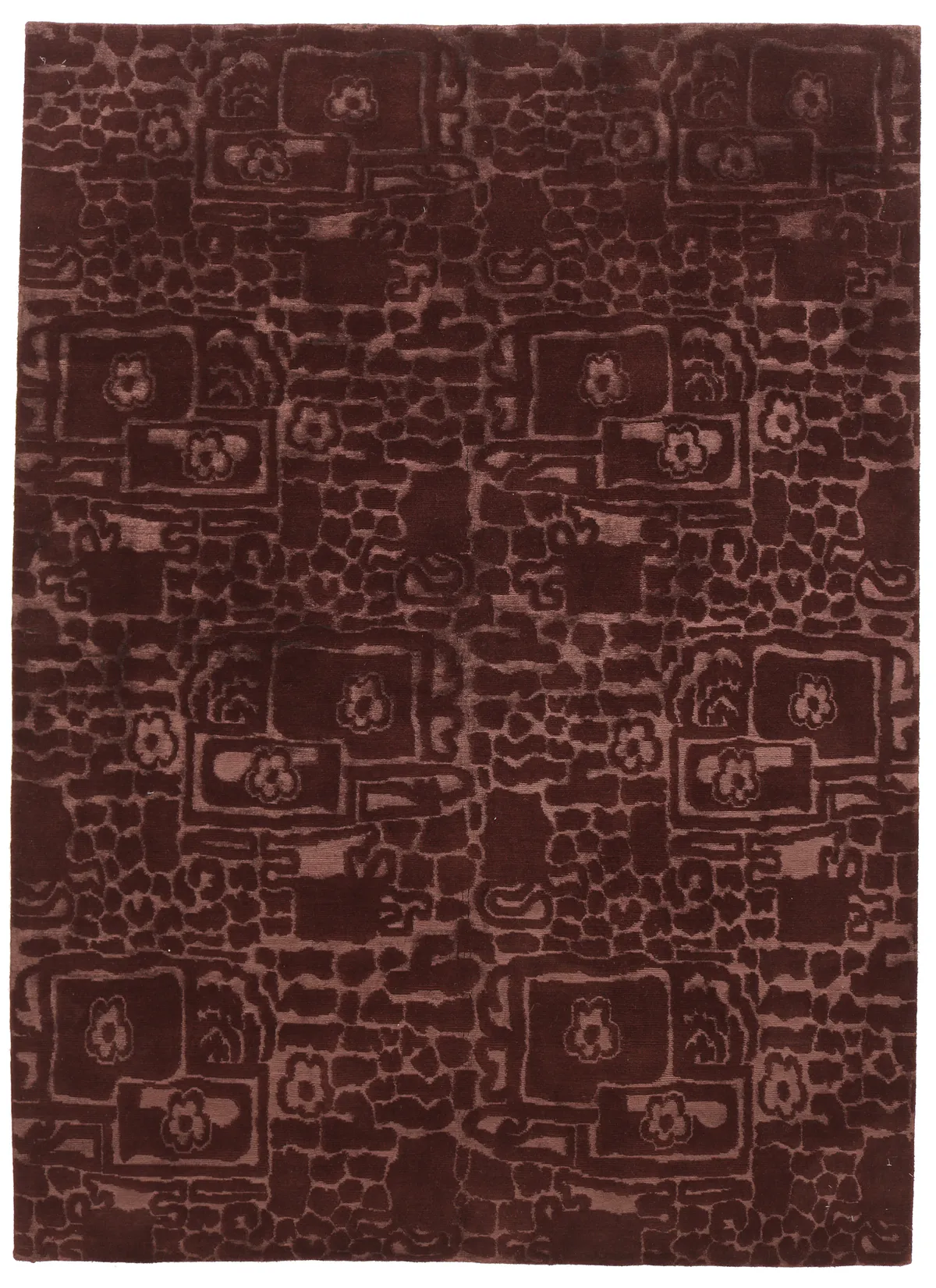 Modern Himalaya part silk Brown, 240 × 175 cm