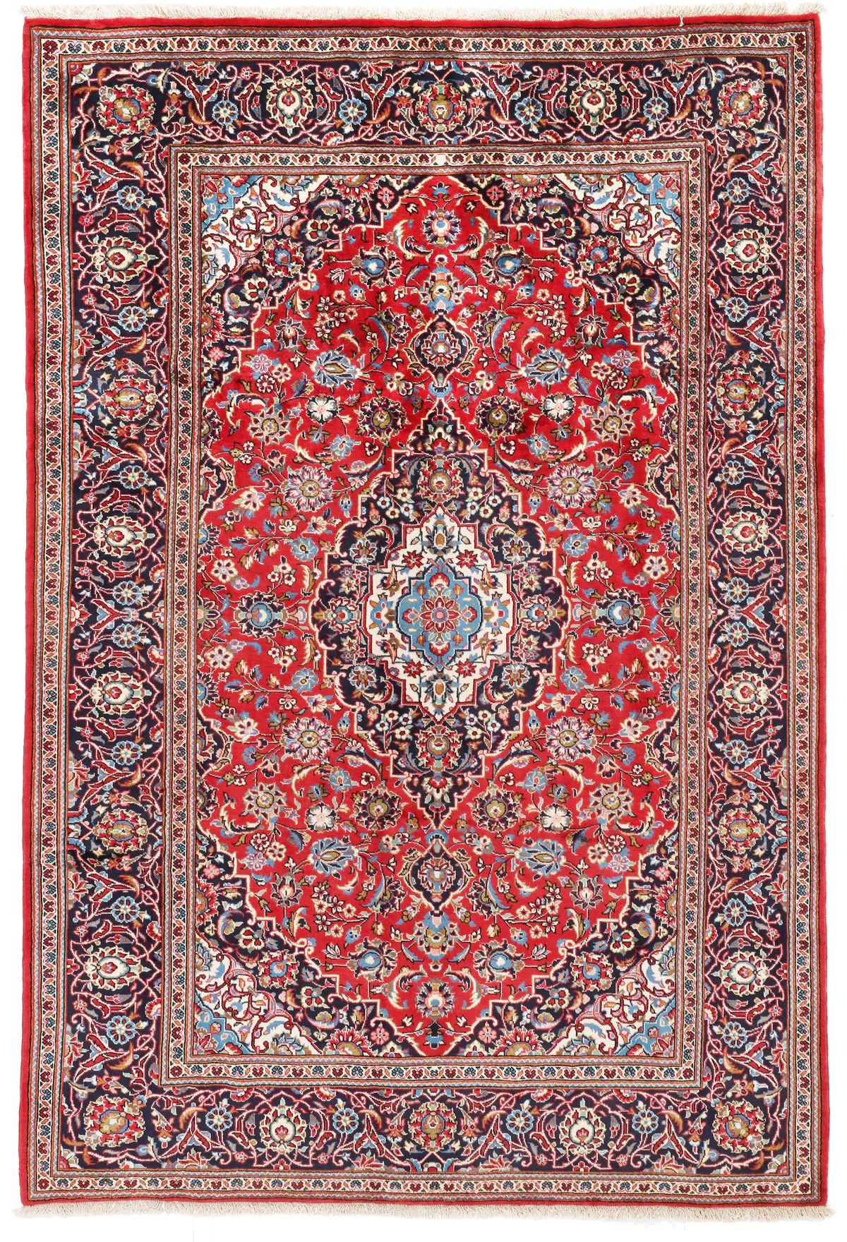 Persian Kashan / Keshan Red Rug, 302 × 199 cm