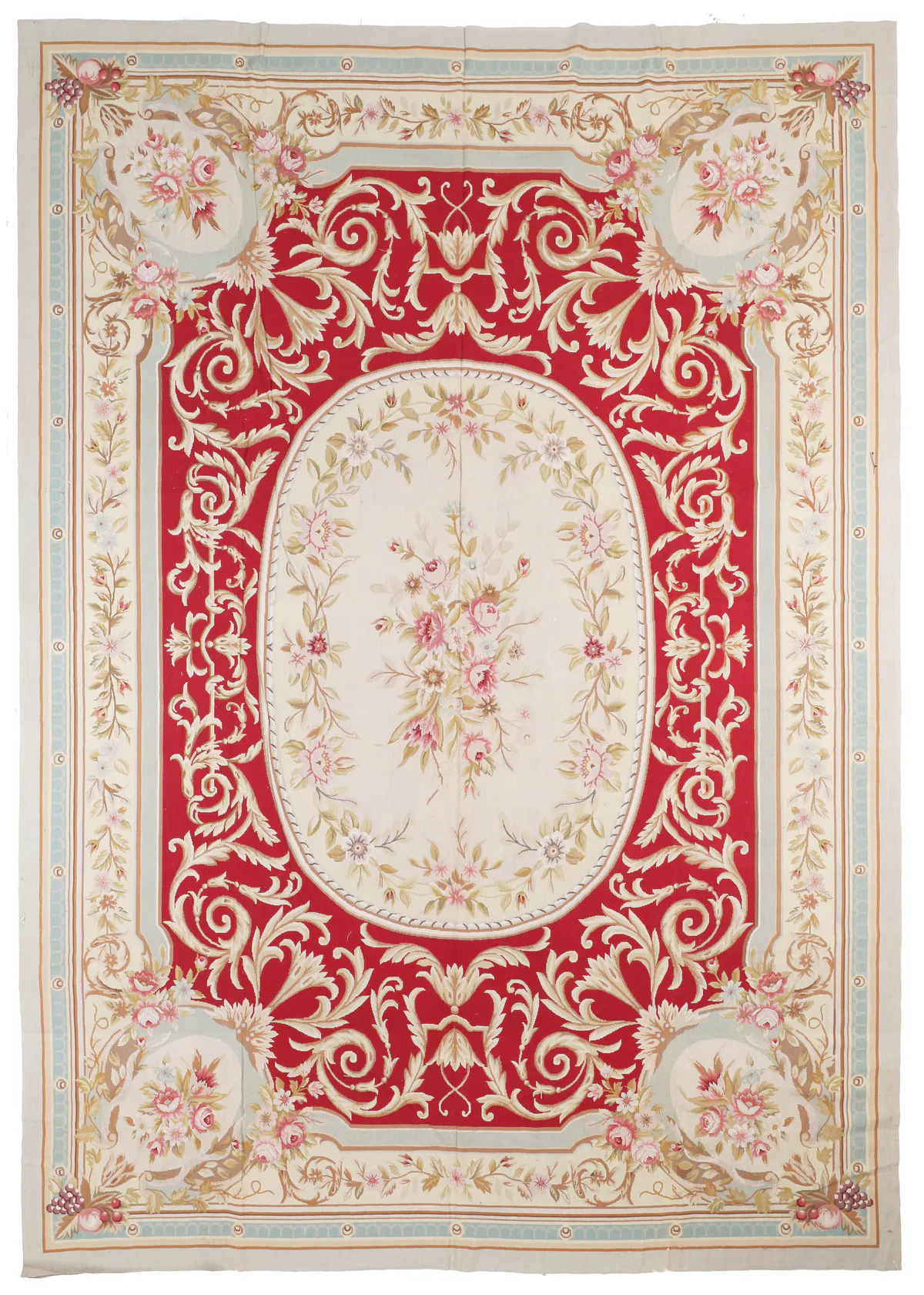 Extra Large Red Needlepoint Rug, 428 × 303 cm