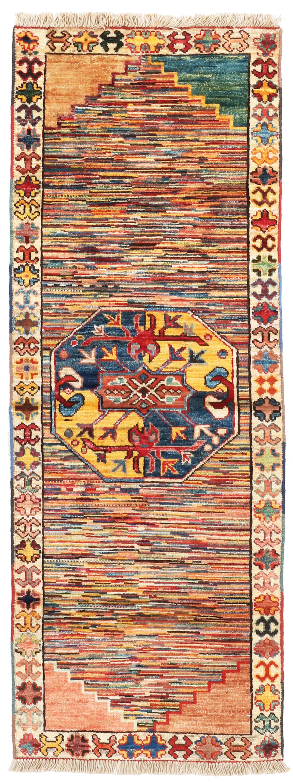 Multicolor Fine Shirvan Runner, 157 × 58 cm