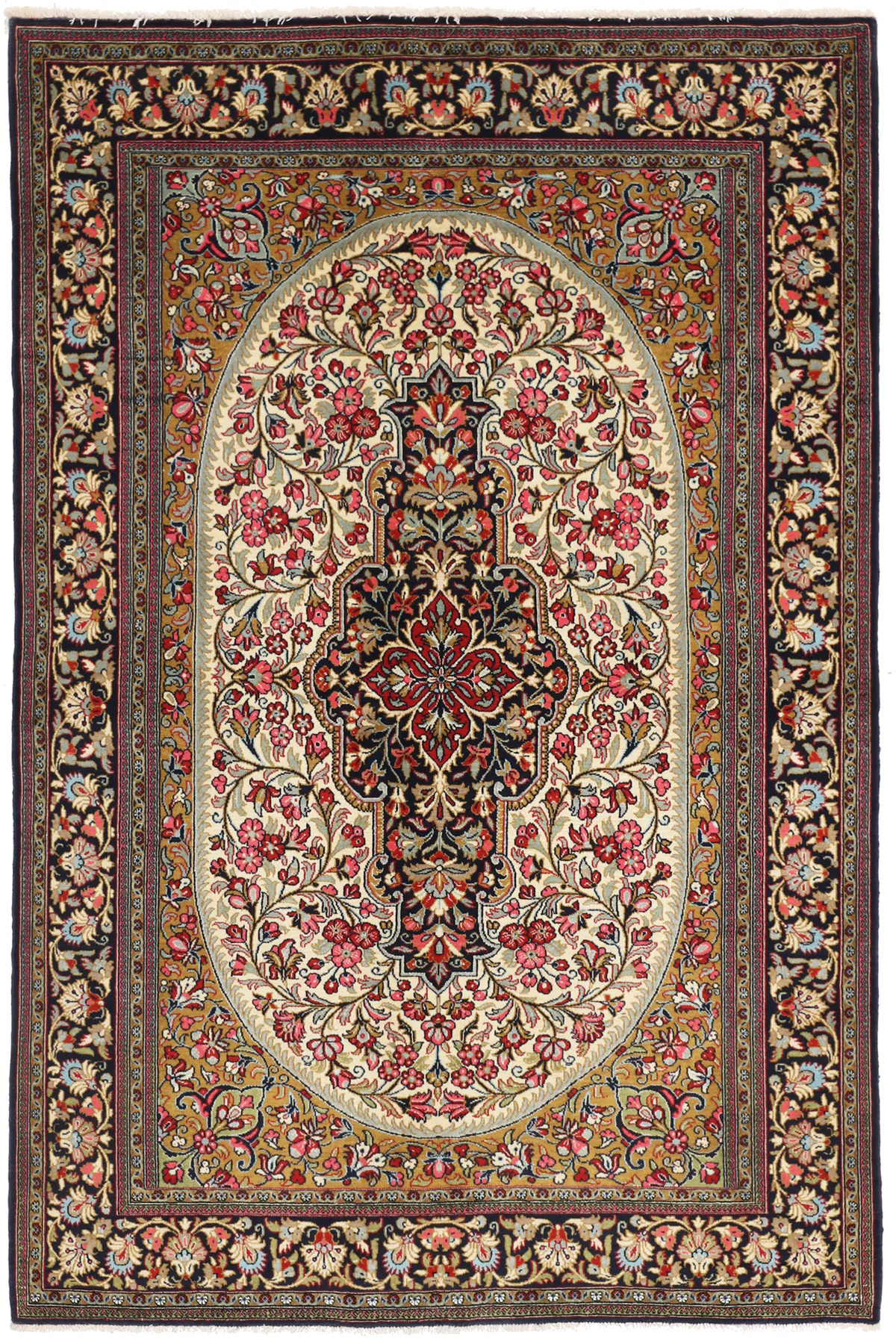 Fine Qum Wool Rug – 6'8 X 4'4, 206 × 134 cm