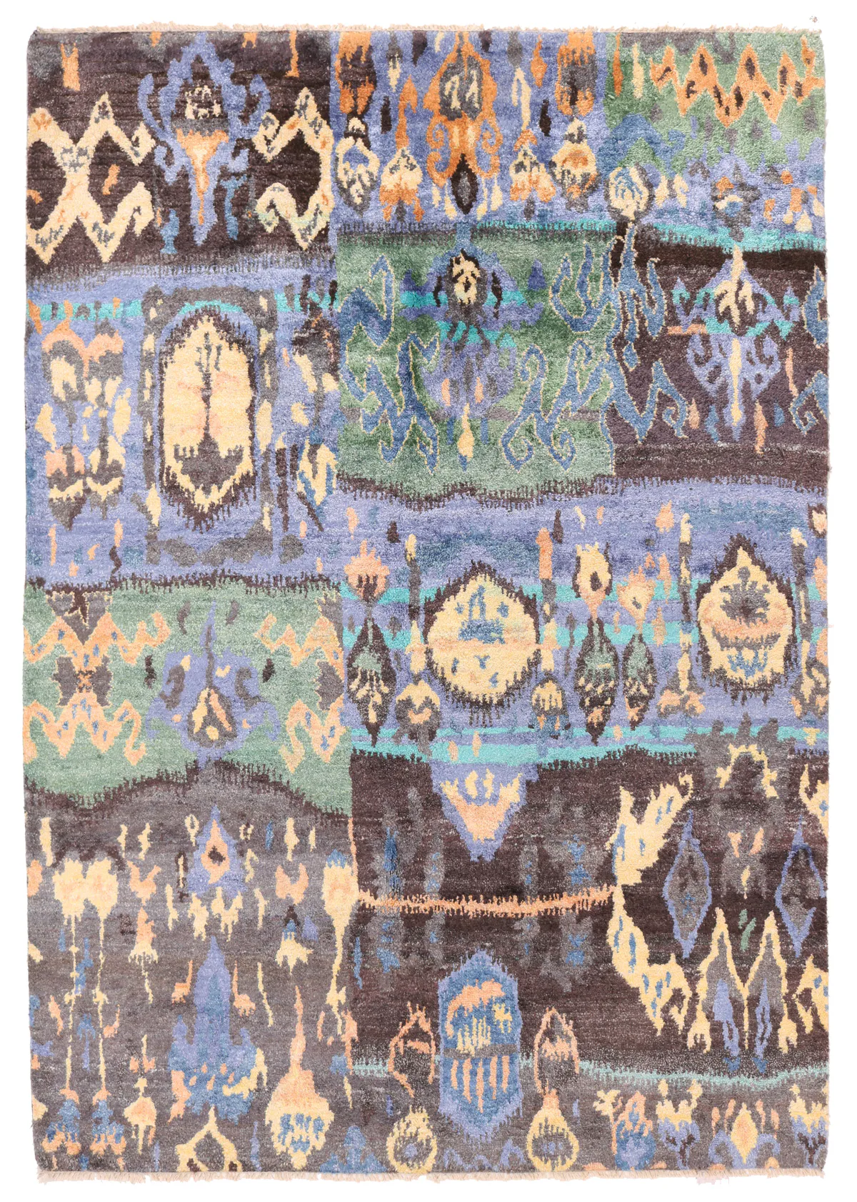 Sari Silk rug – Ikat Design, 240 × 170 cm