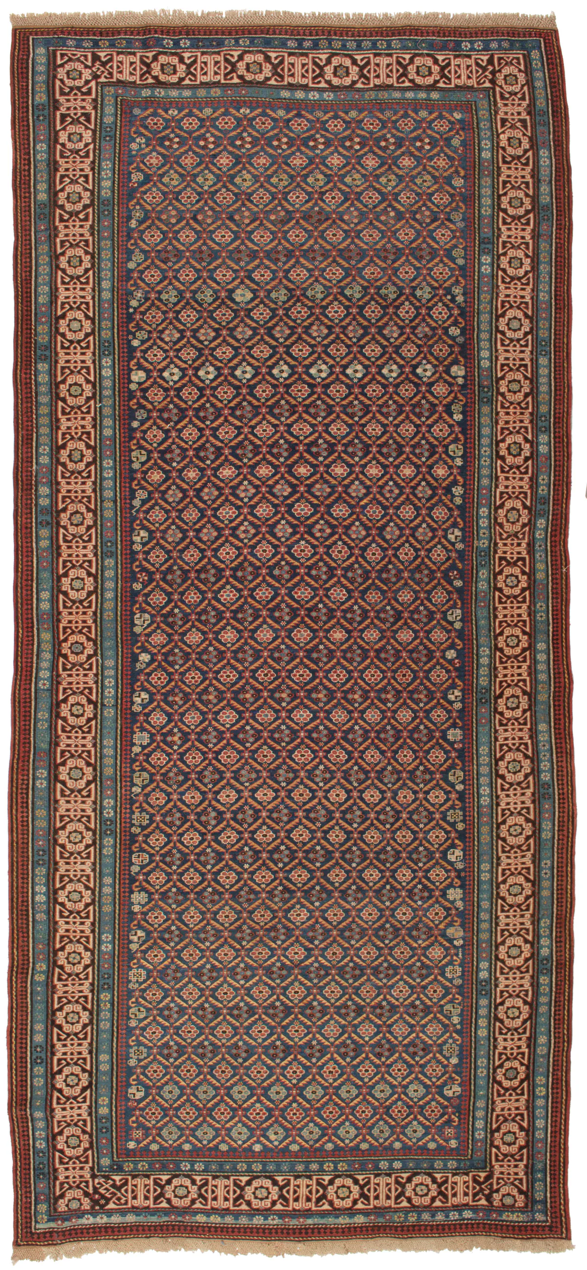 Caucasian Antique Sumak Rug – circa 1880, 292 × 139 cm