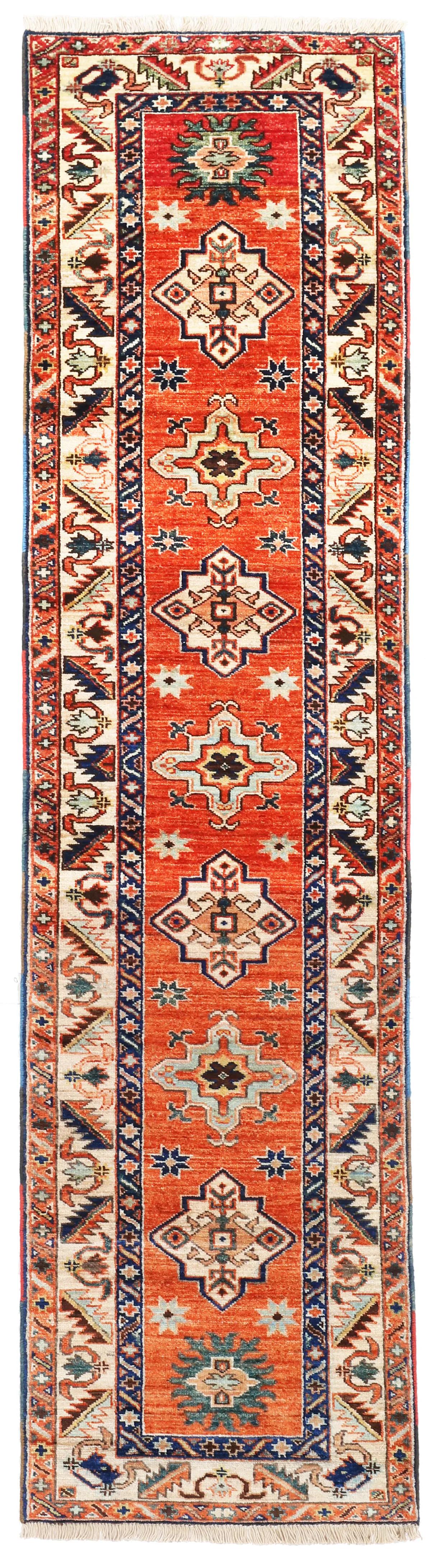 Fine Shirvan Orange Runner, 241 × 60 cm