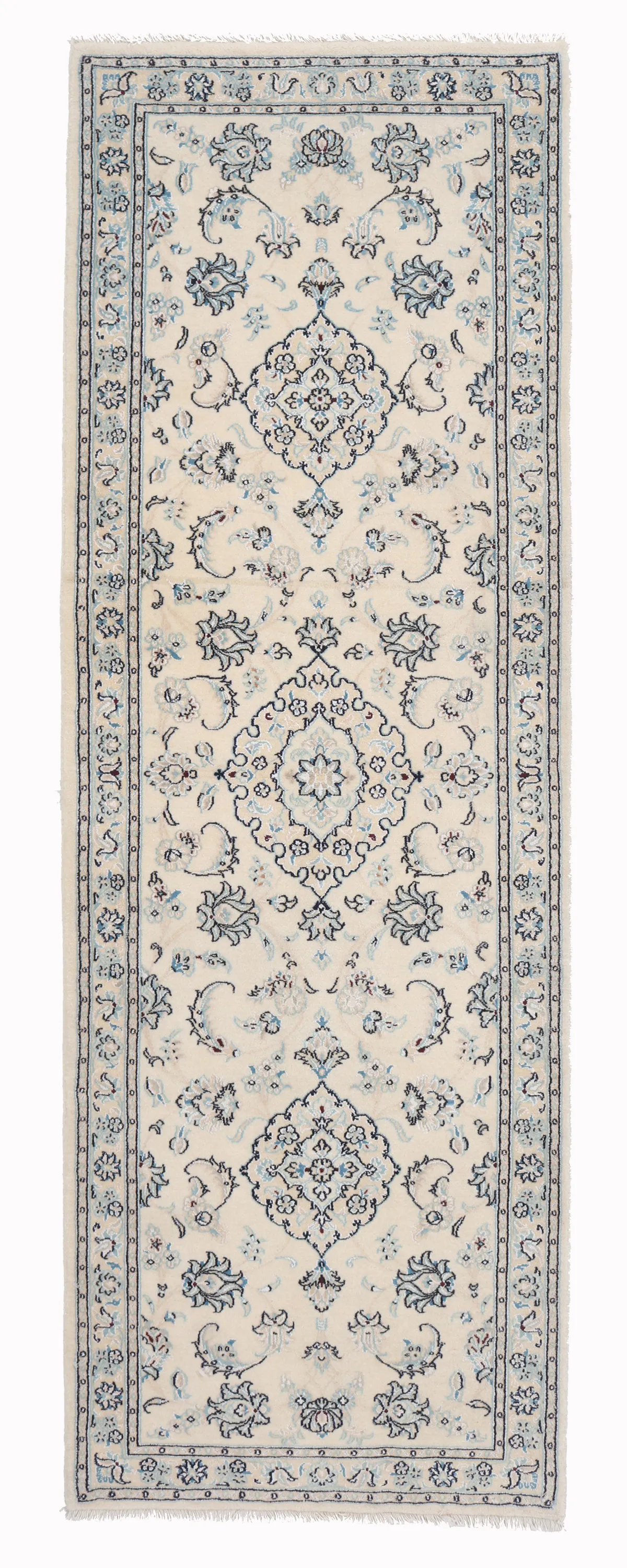 PERSIAN NAIN RUG WITH SILK HIGHLIGHTS, 245 × 80 cm