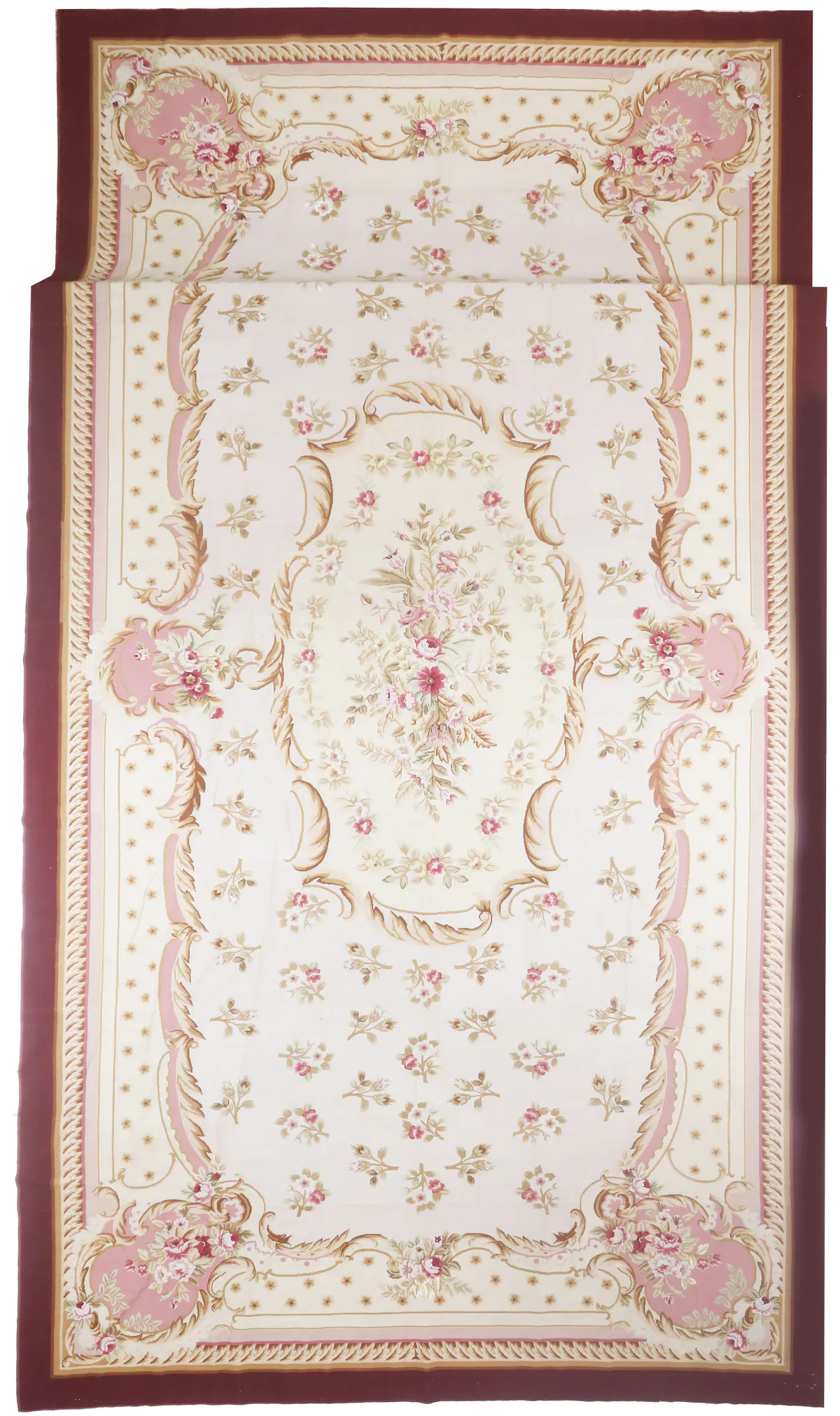 Beige Needlepoint Rug in, 590 × 305 cm