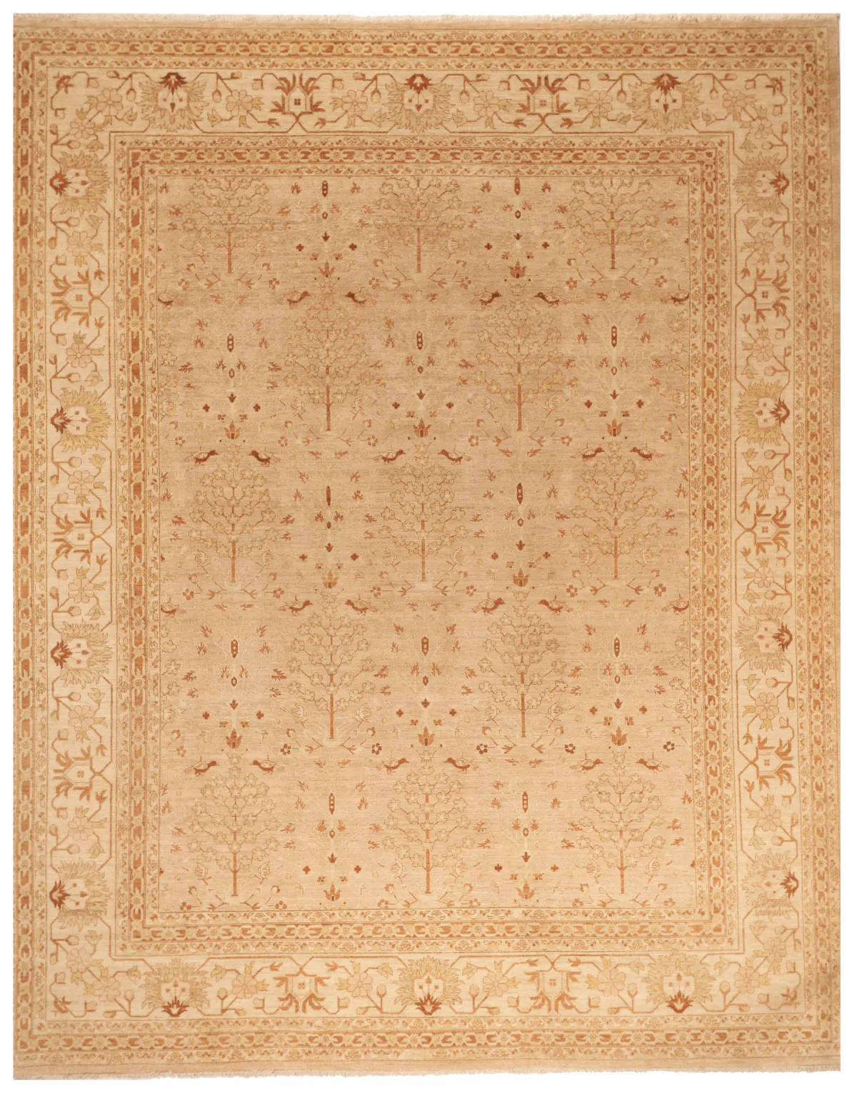 Garous Ziegler Super Fine Rug in Beige, 453 × 373 cm