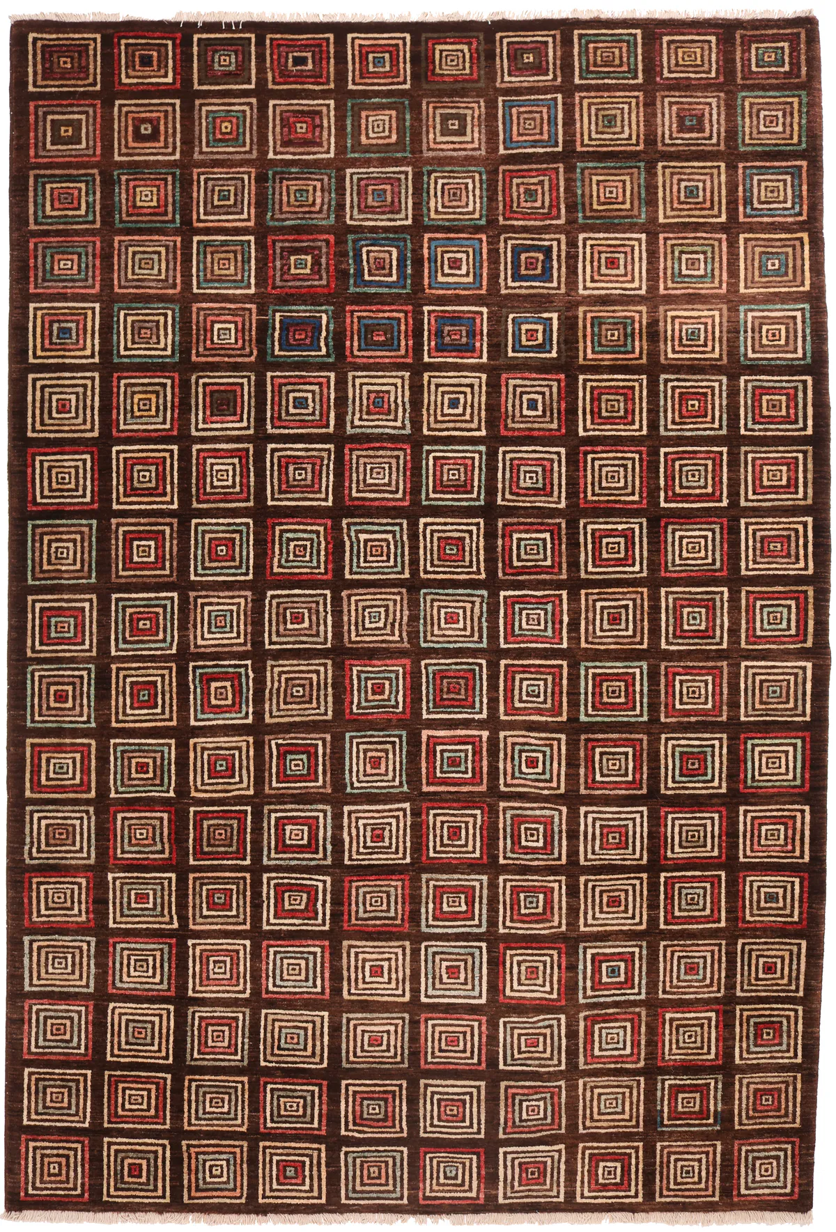 Modern Gabbeh with multi Square Pattern, 290 × 198 cm