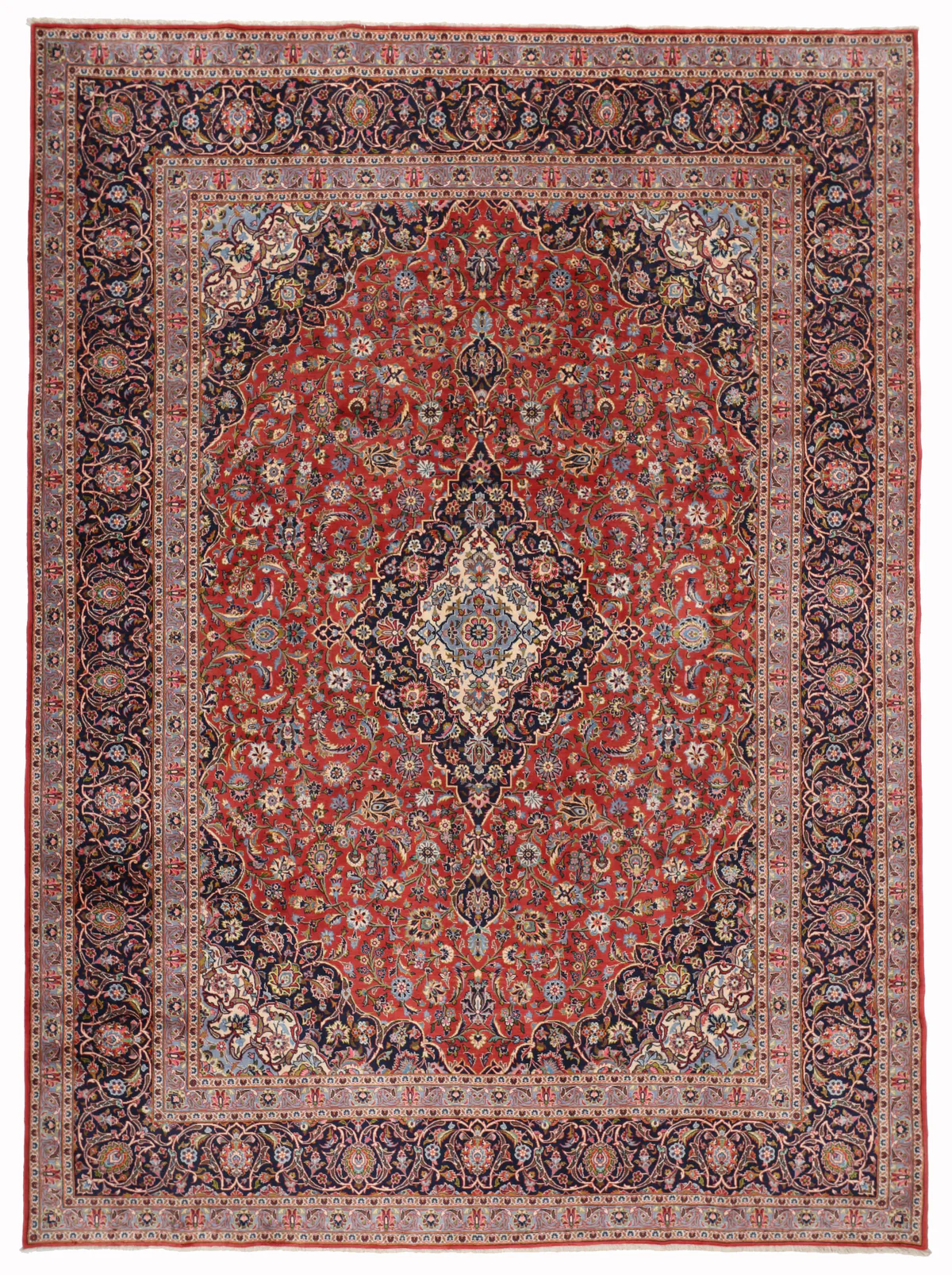 Persian Kashan / Keshan Rug in Kork Wool, 412 × 302 cm