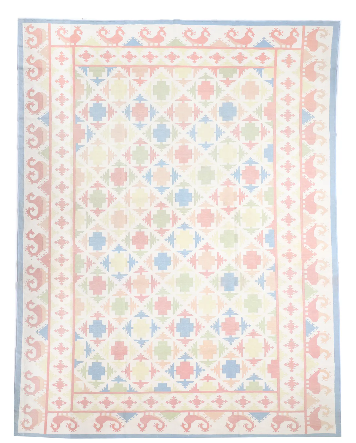 Antique Indian Kilim – circa 1970, 396 × 306 cm