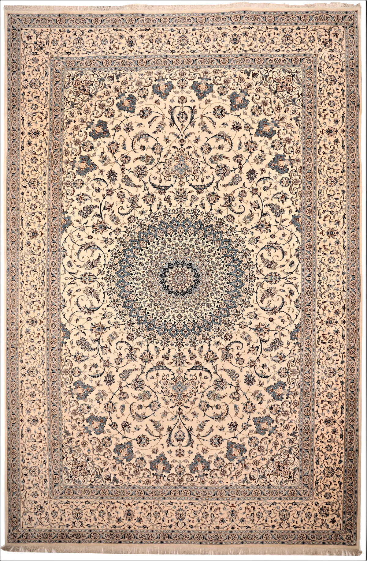 Persian Nain Rug with Silk Highlights, 593 × 393 cm