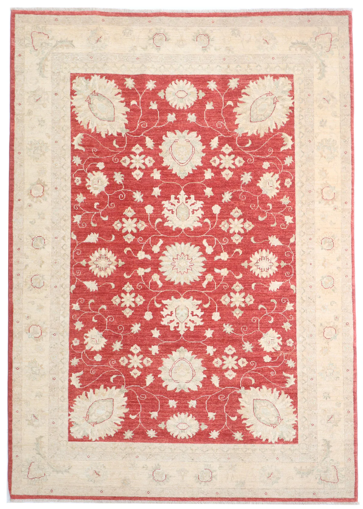 Garous Ziegler Red Rug in Beige Border, 253 × 171 cm