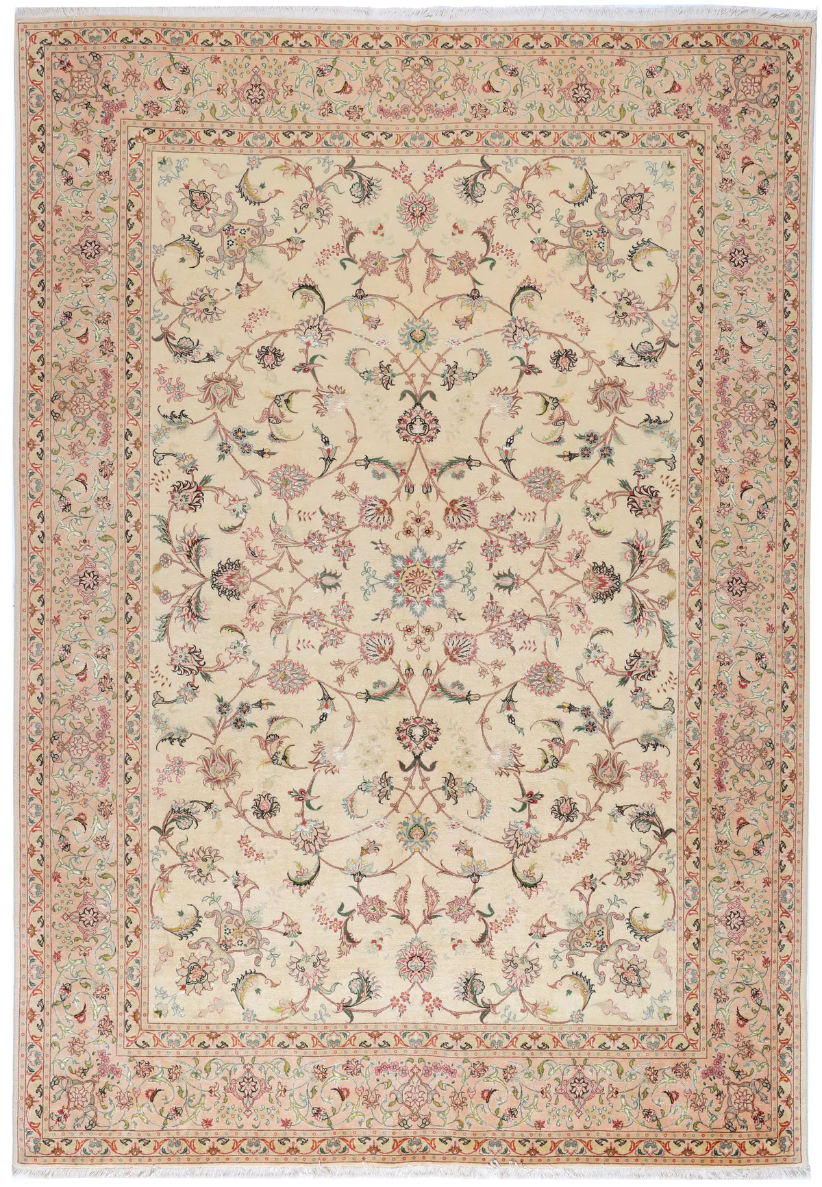 Fine Tabriz with silk highlights – 9'4 X 6'5, 287 × 200 cm