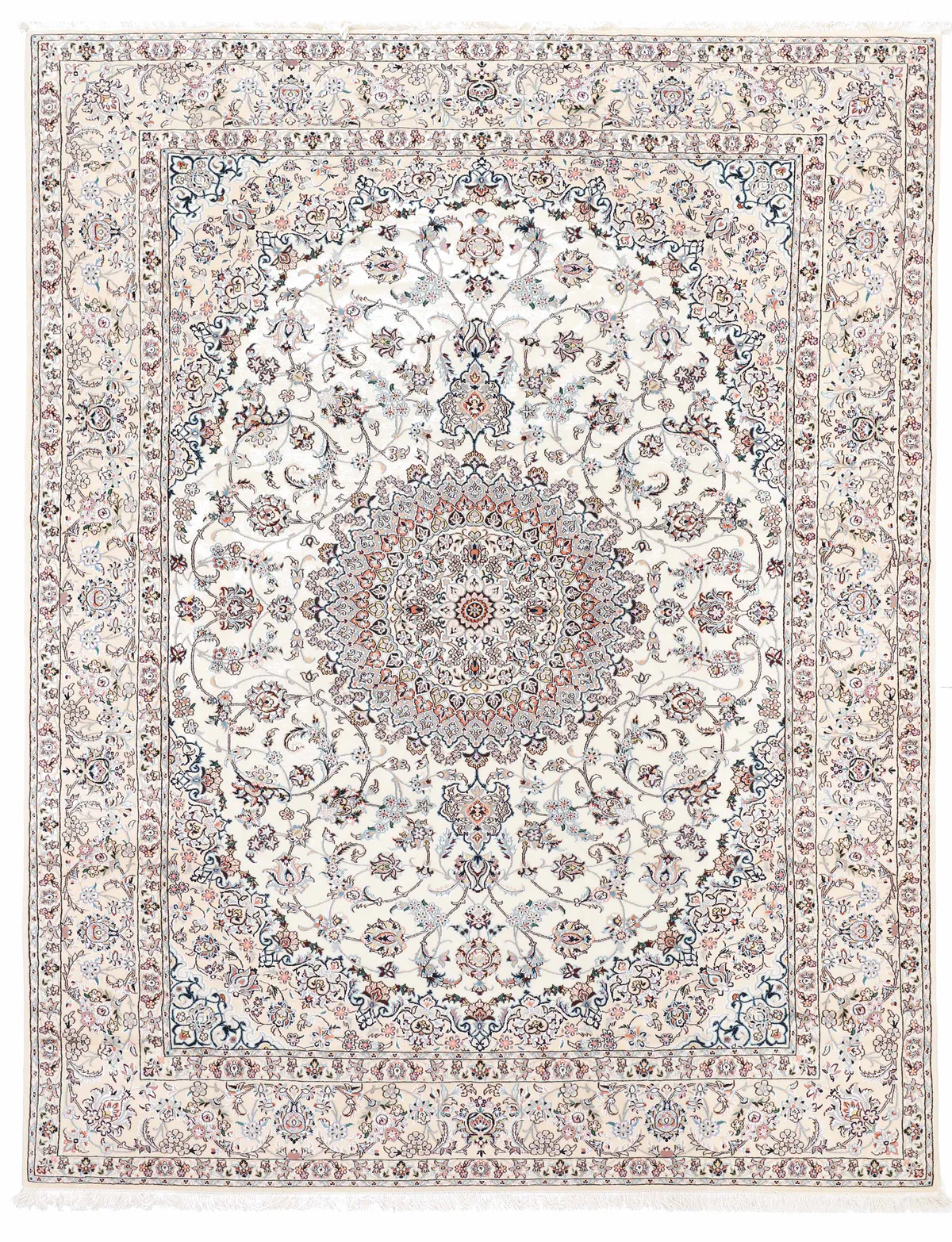 Fine Nain 9La Rug with Silk Highlights, 345 × 254 cm