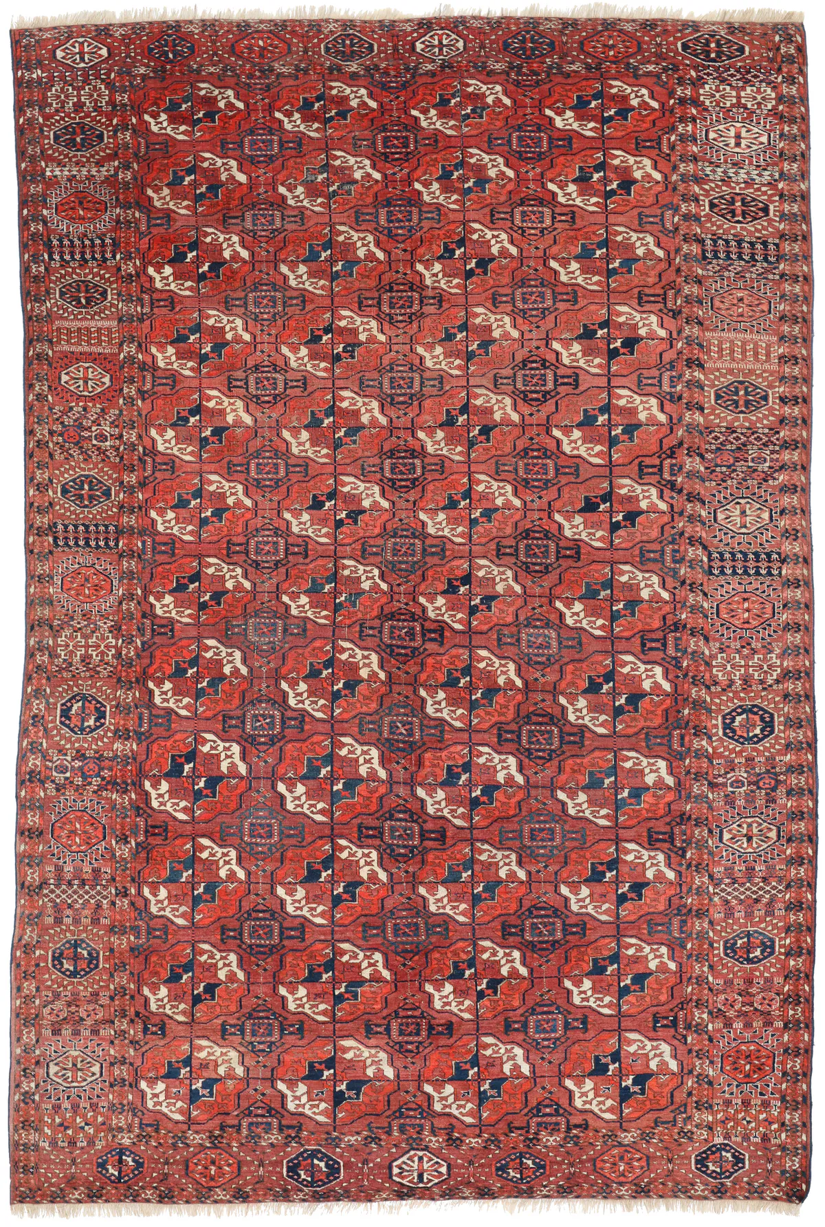 Antique Turkmen Rug in Red circa 1910, 295 × 195 cm