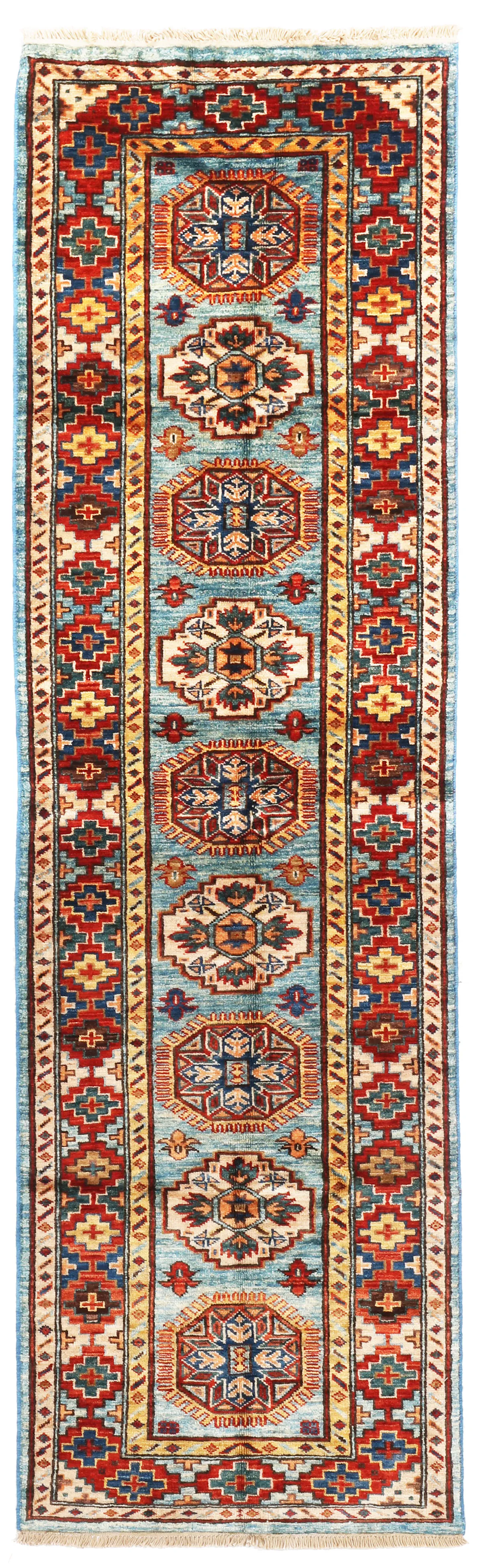 Fine Shirvan Runner – Blue and Yellow, 233 × 69 cm