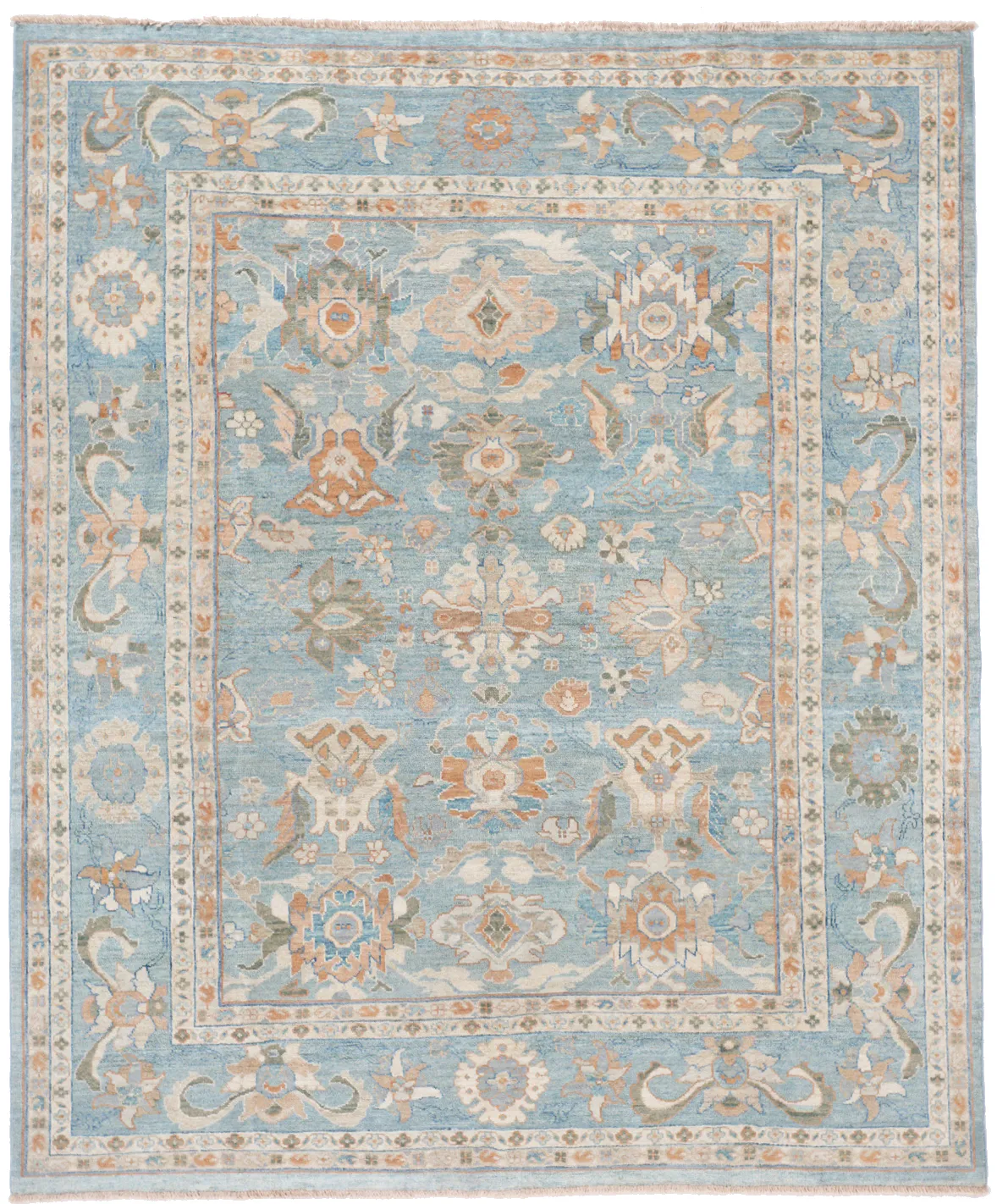 Blue Persian Sultanabad Rug in 10.0 x 8.4, 307 × 257 cm