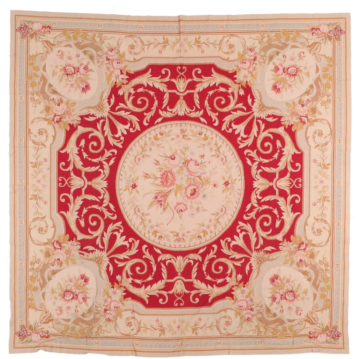 Red Needlepoint Rug, 232 × 228 cm