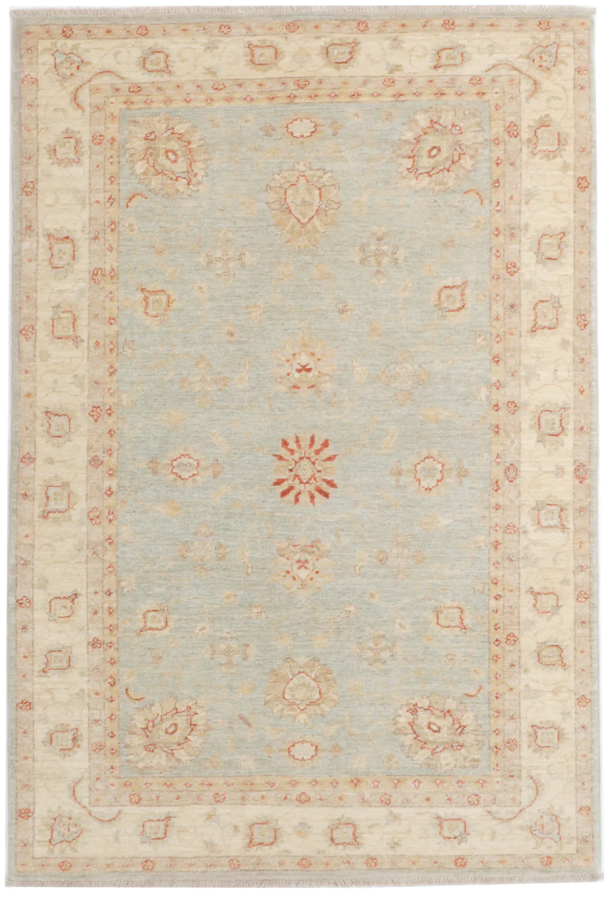 Garous Rug in Beige & blue in, 183 × 122 cm