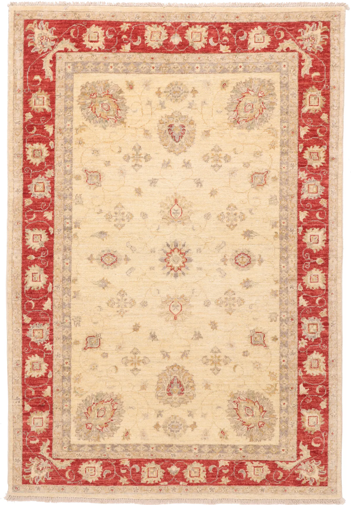 Garous / Ziegler design Rug – Beige / Red, 176 × 119 cm