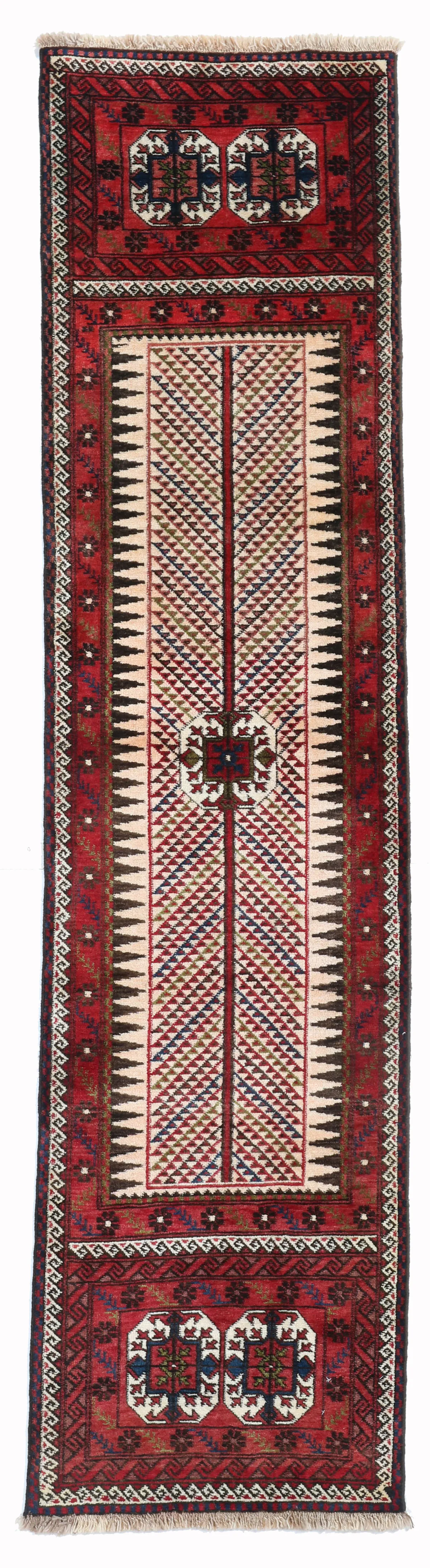 Persian Kurdi Gouchan Runner, 280 × 66 cm
