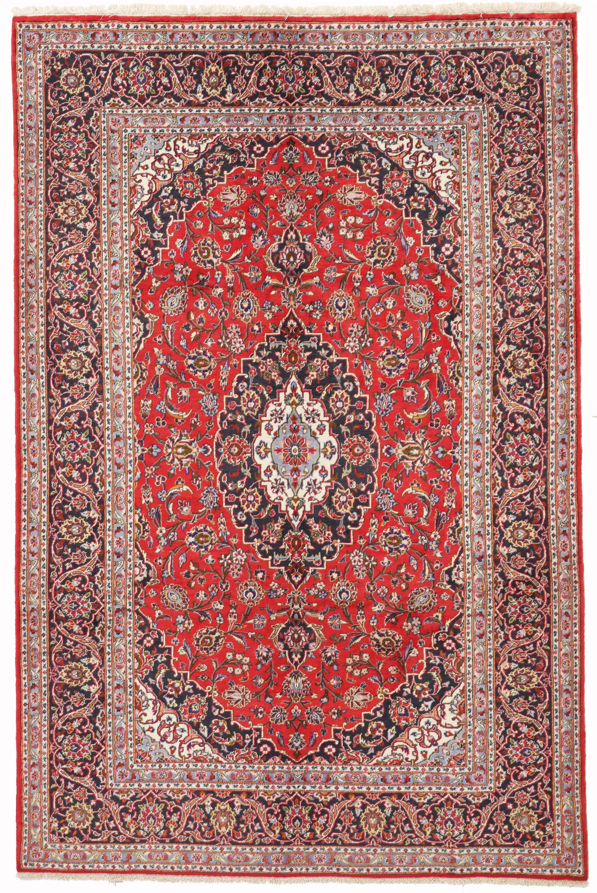 Persian Kashan / Keshan Red Rug, 294 × 194 cm