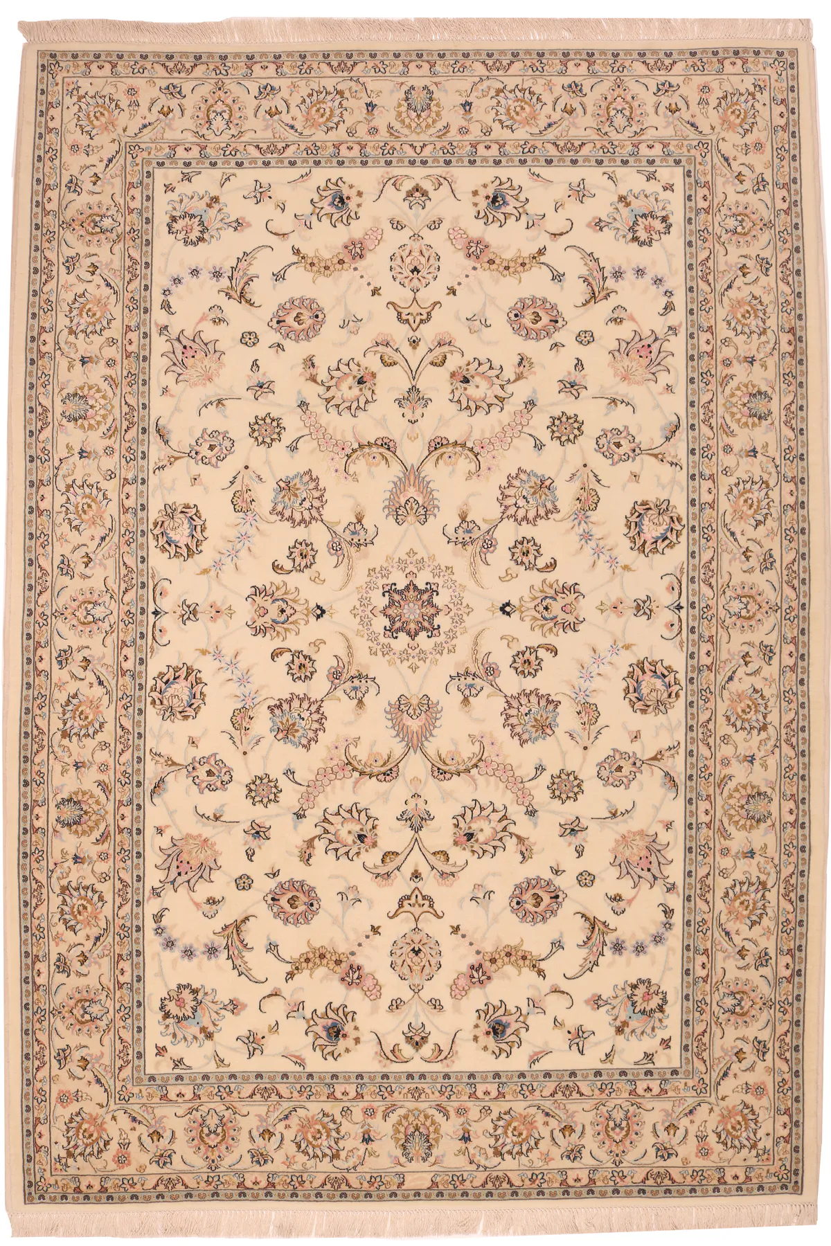 Persian Kashmar floral with silk highlights, 303 × 204 cm