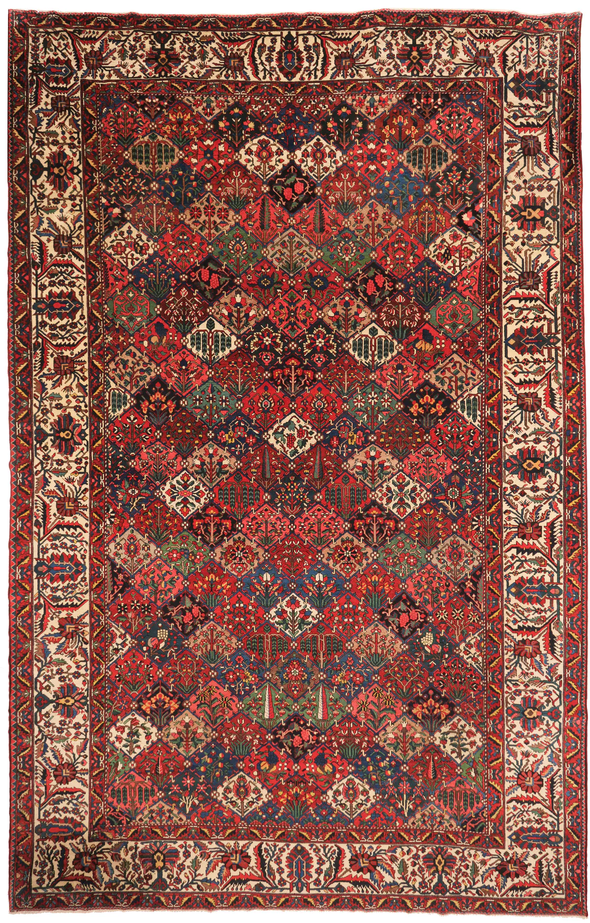 Persian Bakhtiar Rug Garden Design, 608 × 391 cm