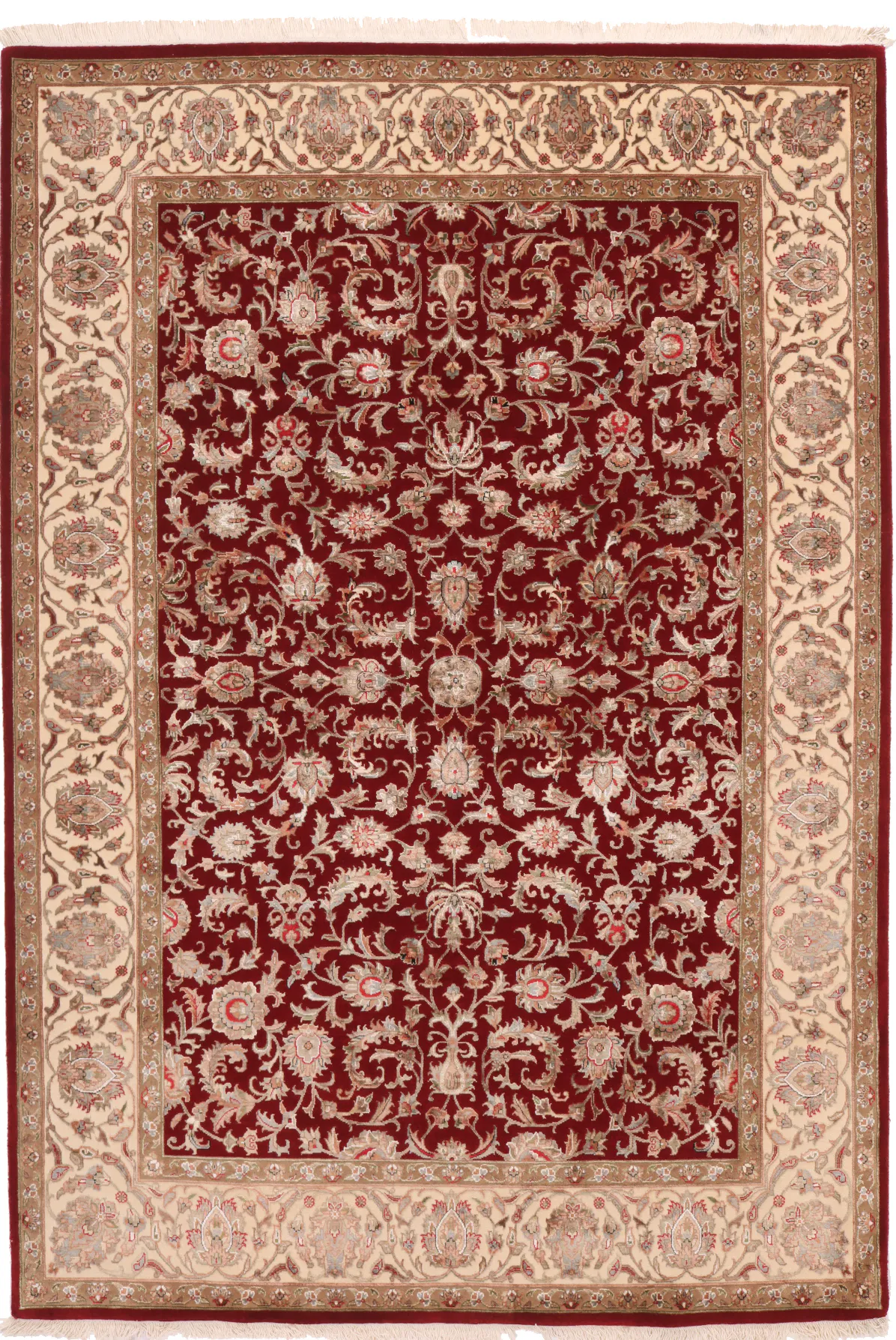 Traditional Keshan / Kashan Design Part Silk Rug, 245 × 169 cm