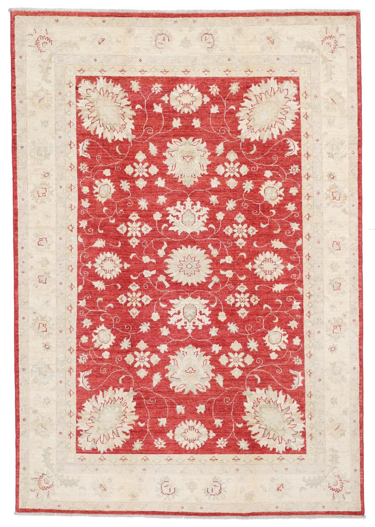 Garous Ziegler Red Rug in Beige Border, 242 × 171 cm