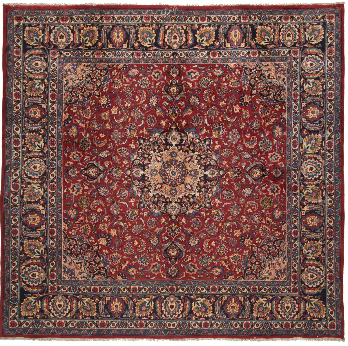 Mashad rug red – Square, 295 × 290 cm