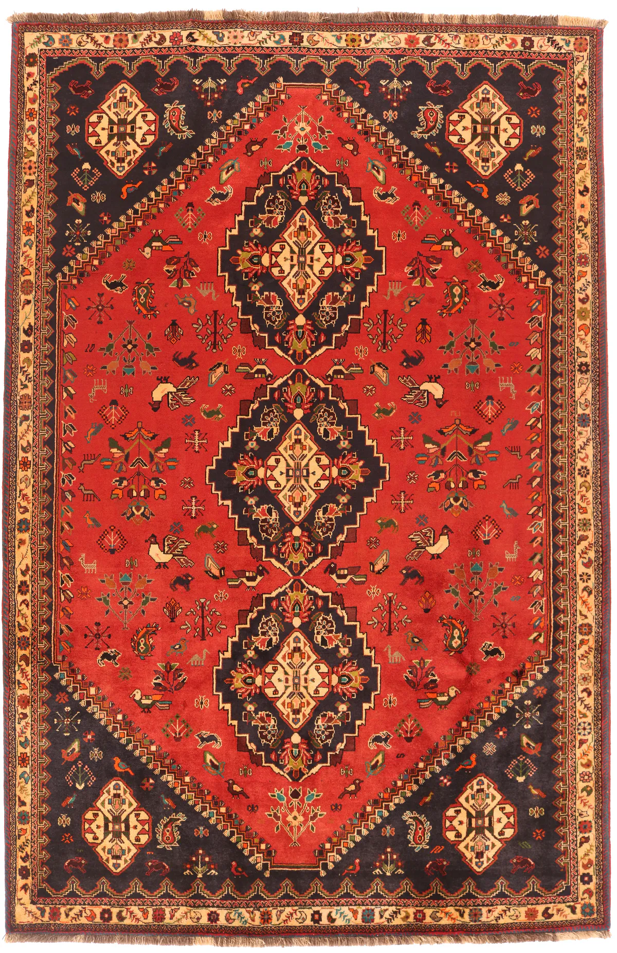 Nomadic Kashgai Qashgai rug red, 318 × 208 cm