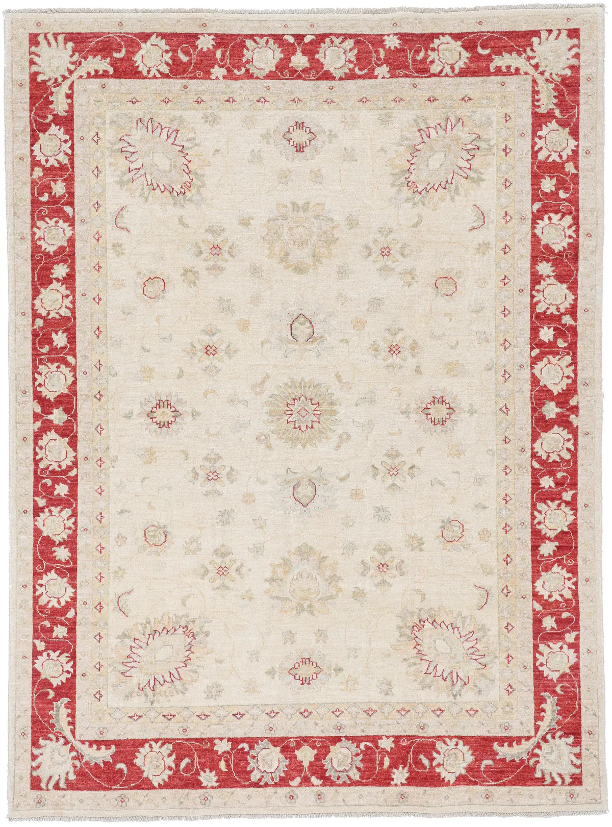 Garous Design Rug – red border, 222 × 165 cm