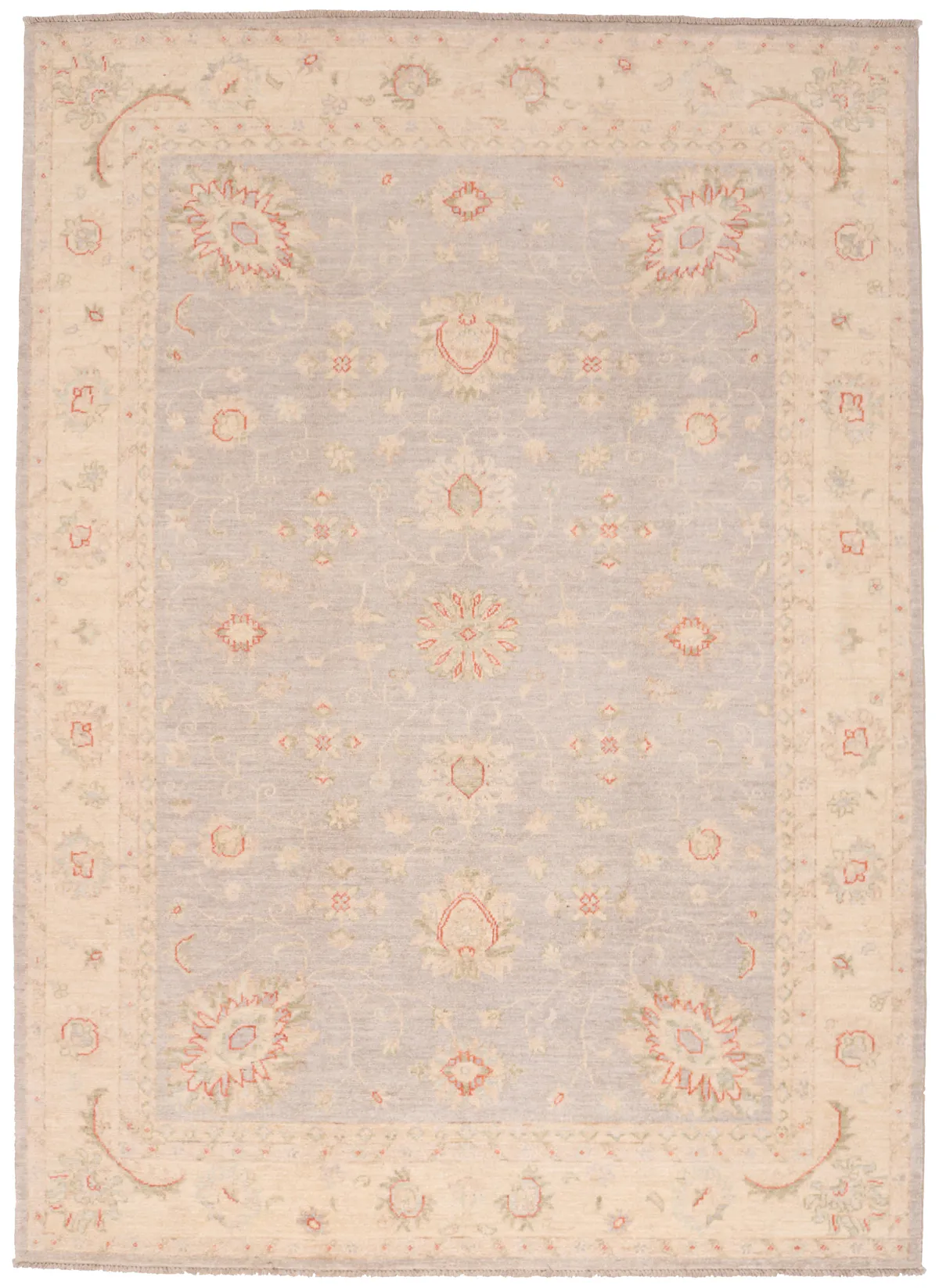 Garous / Ziegler design Rug – Light Grey / Beige Borders, 240 × 175 cm