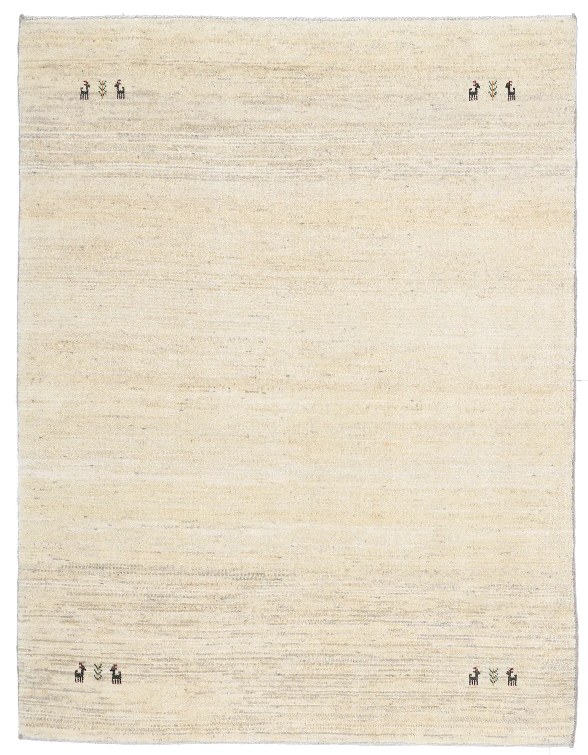 Gabbeh Simple Design with motifs – Beige, 206 × 161 cm
